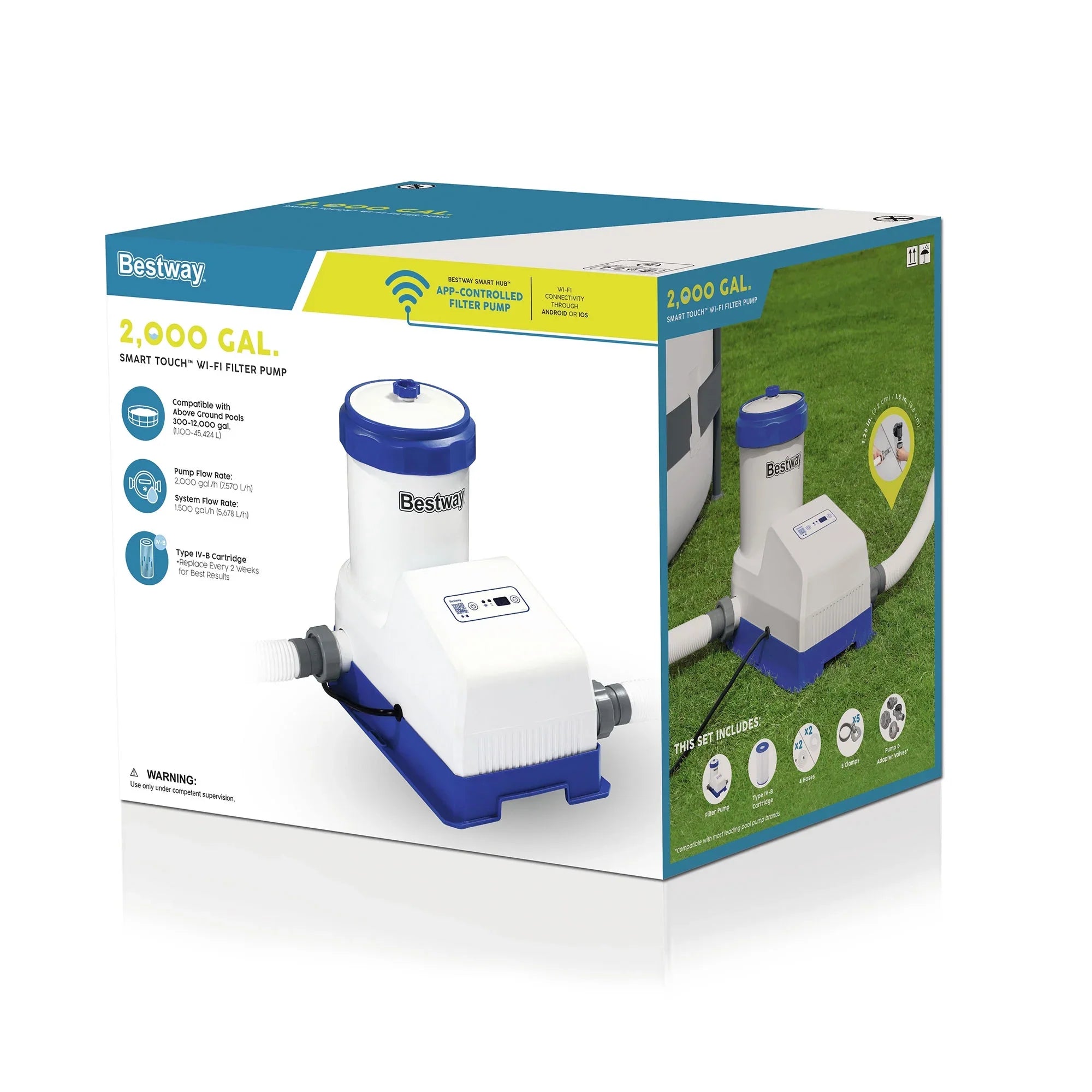 Bestway Flowclear Smart Touch 2000 GPH App Controlled Pool Filter Pump