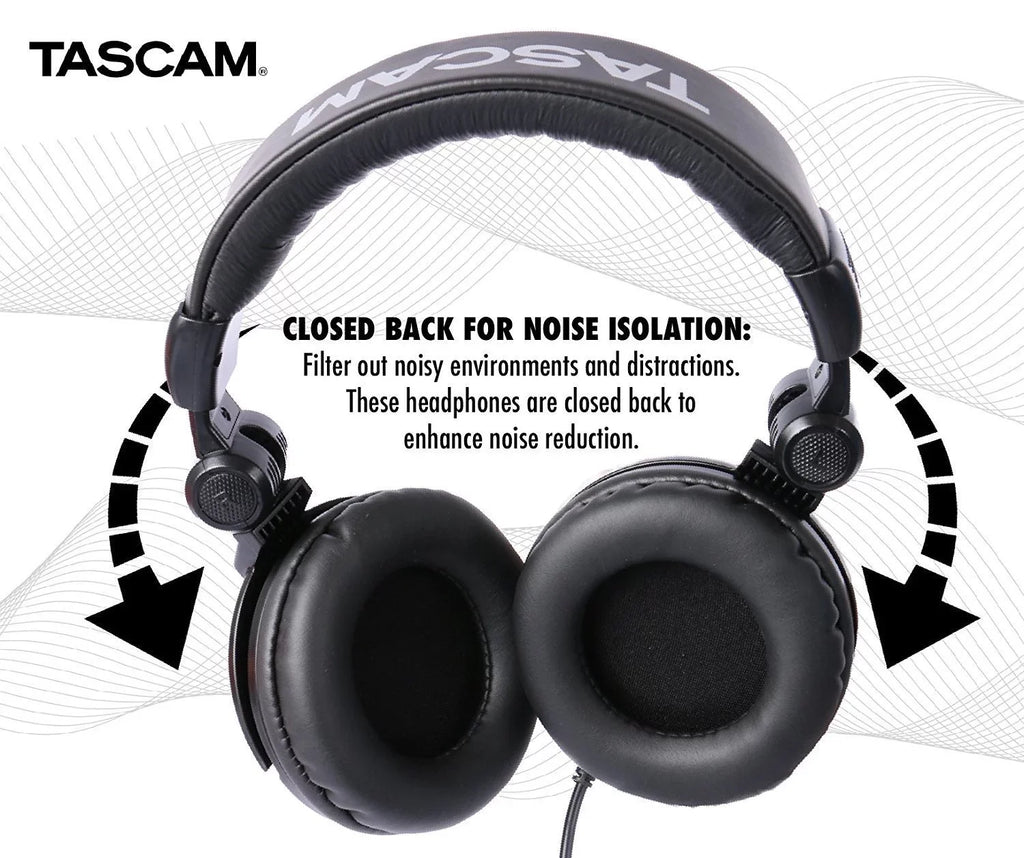 Tascam TH-03 Closed Back Over-Ear Headphones (Black)
