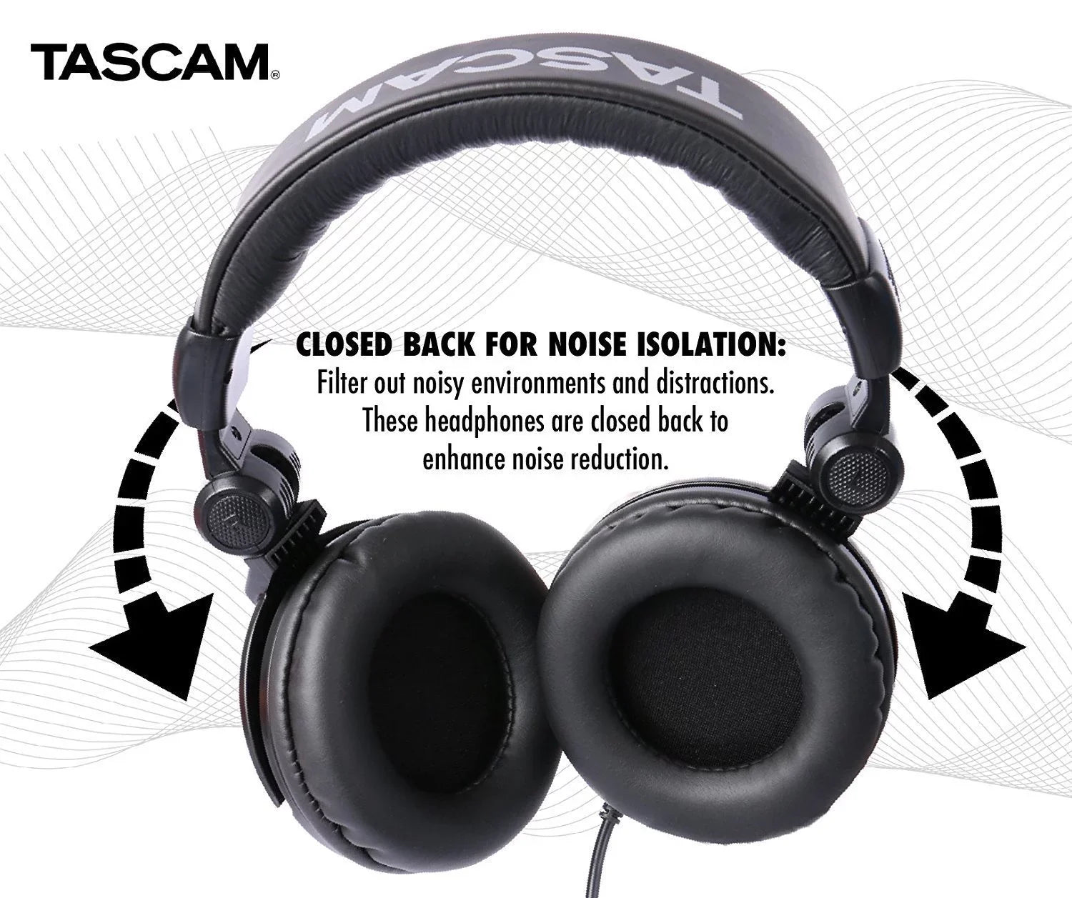 Tascam TH-03 Closed Back Over-Ear Headphones (Black)