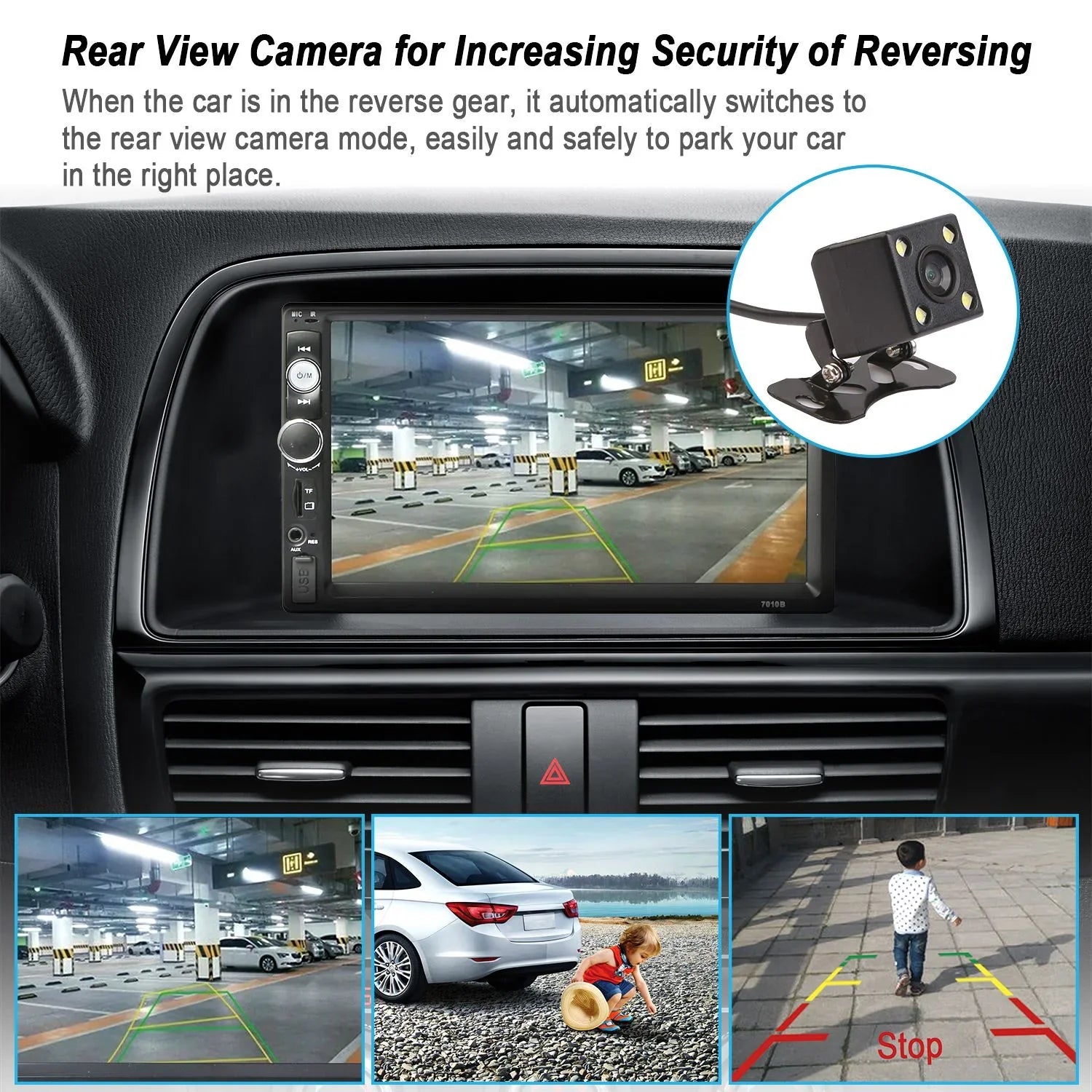 New 7" Car MP5 Radio, iMounTEK HD Touch Display Car Multimedia Player, FM AUX USB TF Input, with Backup Camera