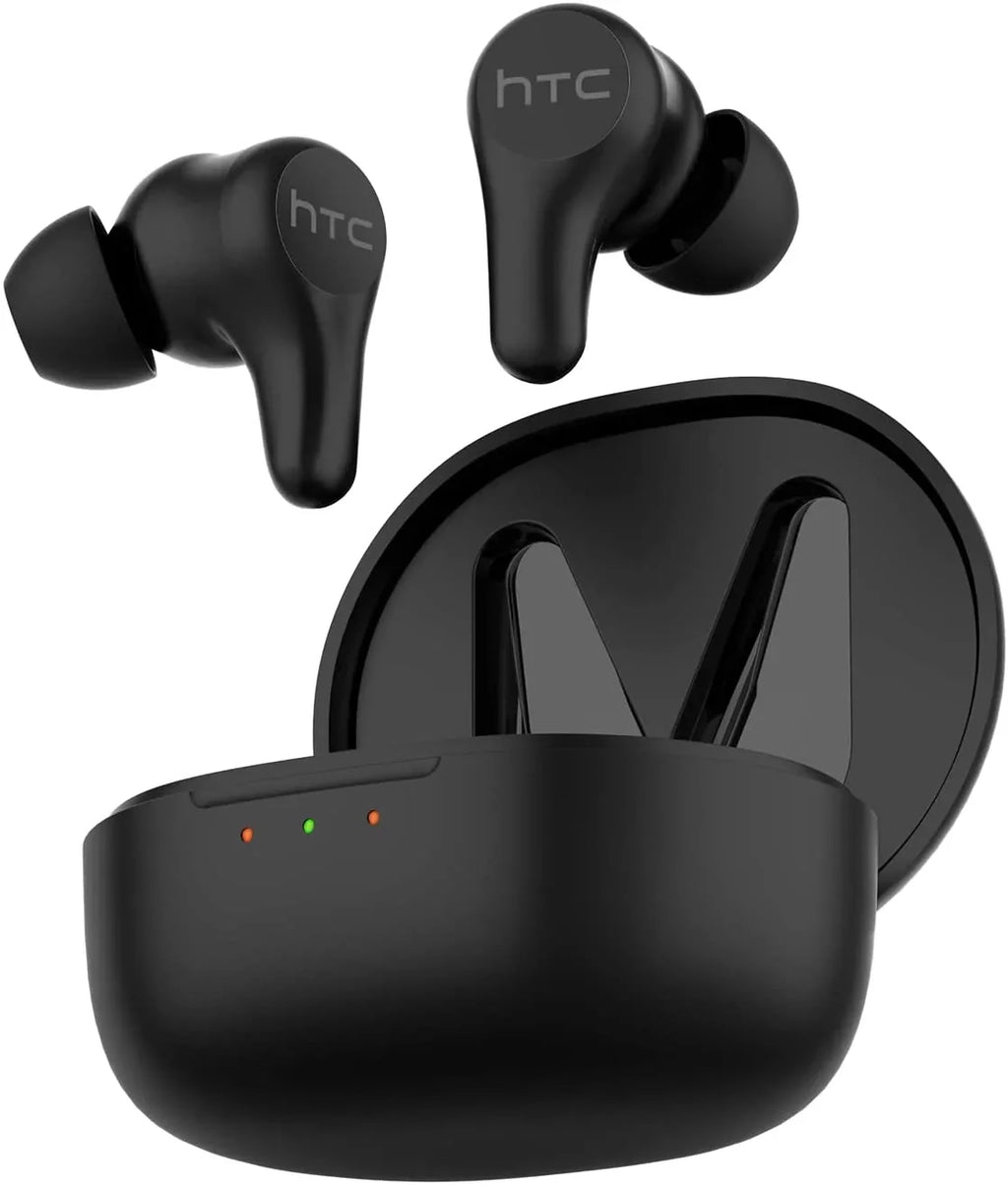 HTC True Wireless Earbuds Plus - Active Noise Cancellation IPX5 Fluid Resistant Bluetooth 5.0 Headphones with ENC, 24-Hour Playtime, Stereo in-Ear Touch Control Wireless Earphones