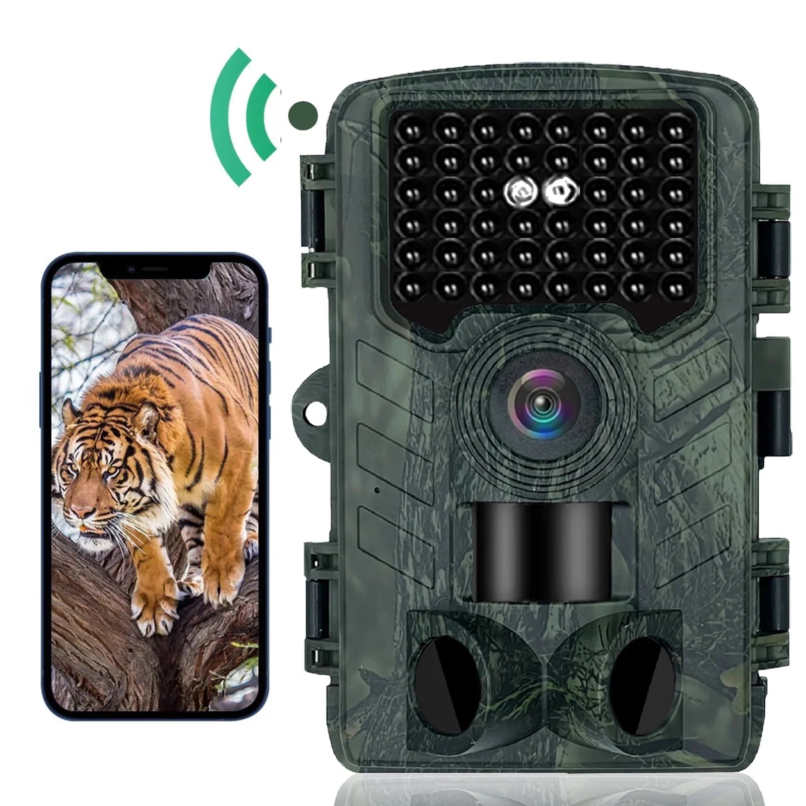Trail Camera Wifi 4K 48MP Ultra High Definition Game Cameras with Night Vision Motion Activated 120°Wide Camera Lens IP66 Liquid Cameras That Send Pictures to Phone(64GB Memory Card)