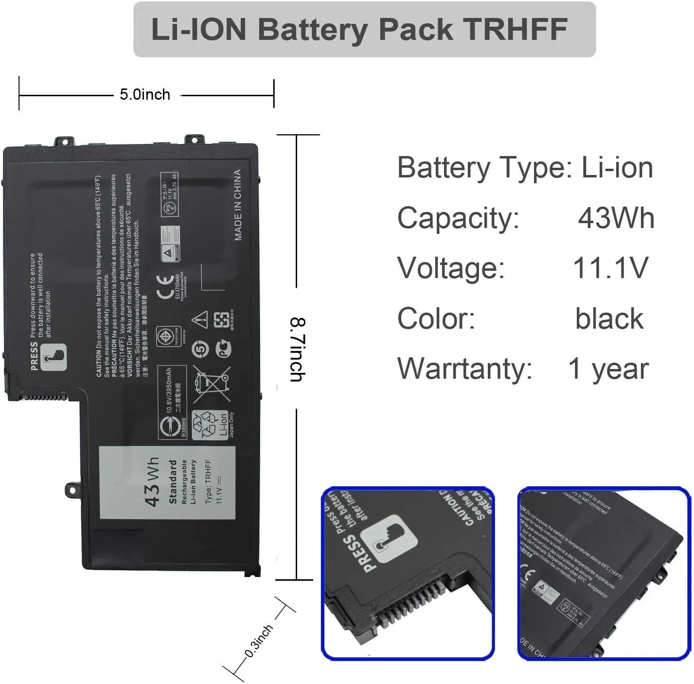 TRHFF 01V2F 1V2F6 y for Inspiron 15 5000 Series 15-5547 5547 N5547 5548 5545 5542 5447 N5447 5445