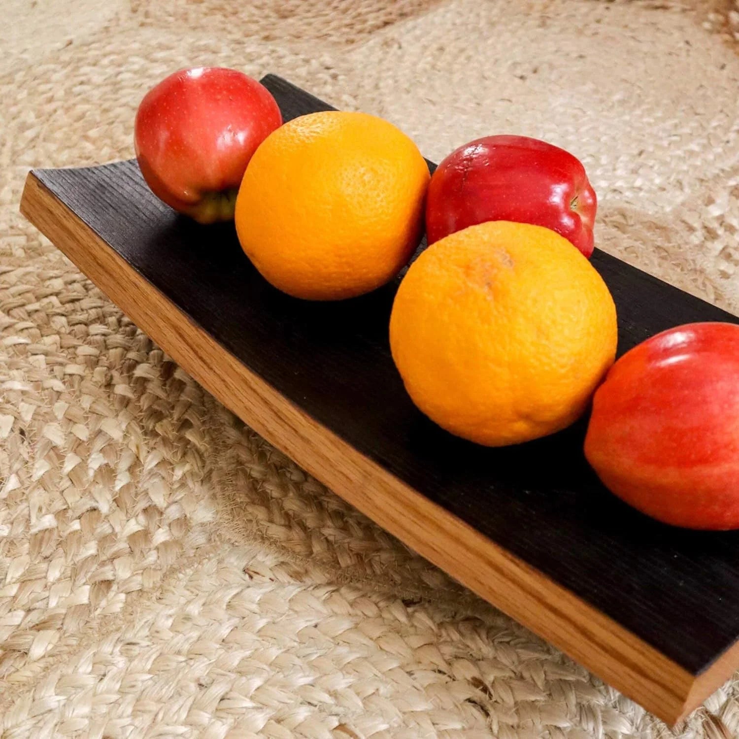 Bourbon Barrel Stave Serving Bowl - American Oak Wooden Fruit Bowl - Wooden Bowls For Decor And Food - Wood Serving Decoration And Display For Kitchens & Home (Char Finish)