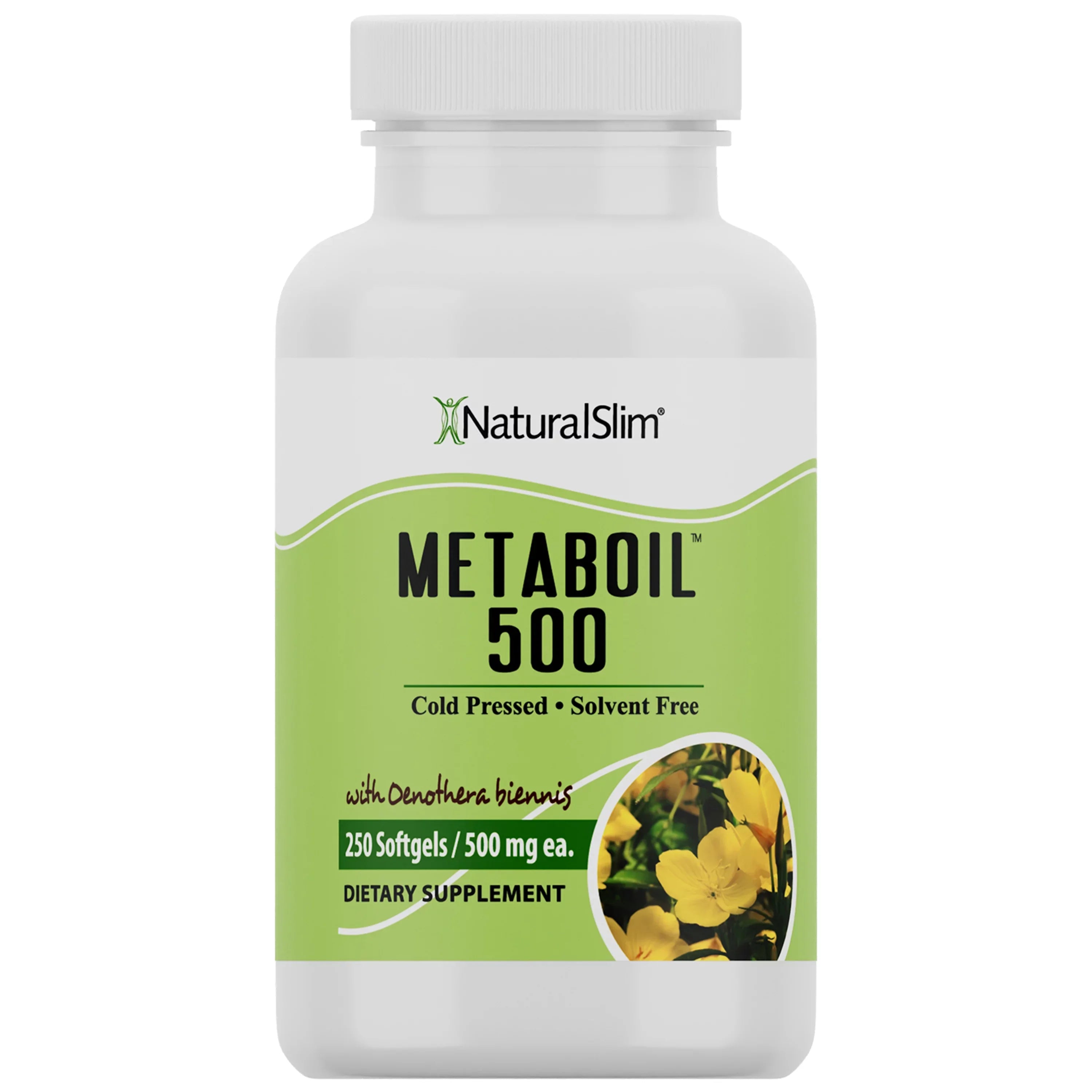 NaturalSlim Metaboil 500 w/ Evening Primrose Oil & GLA (Gamma-Linolenic Acid) -250 Softgels