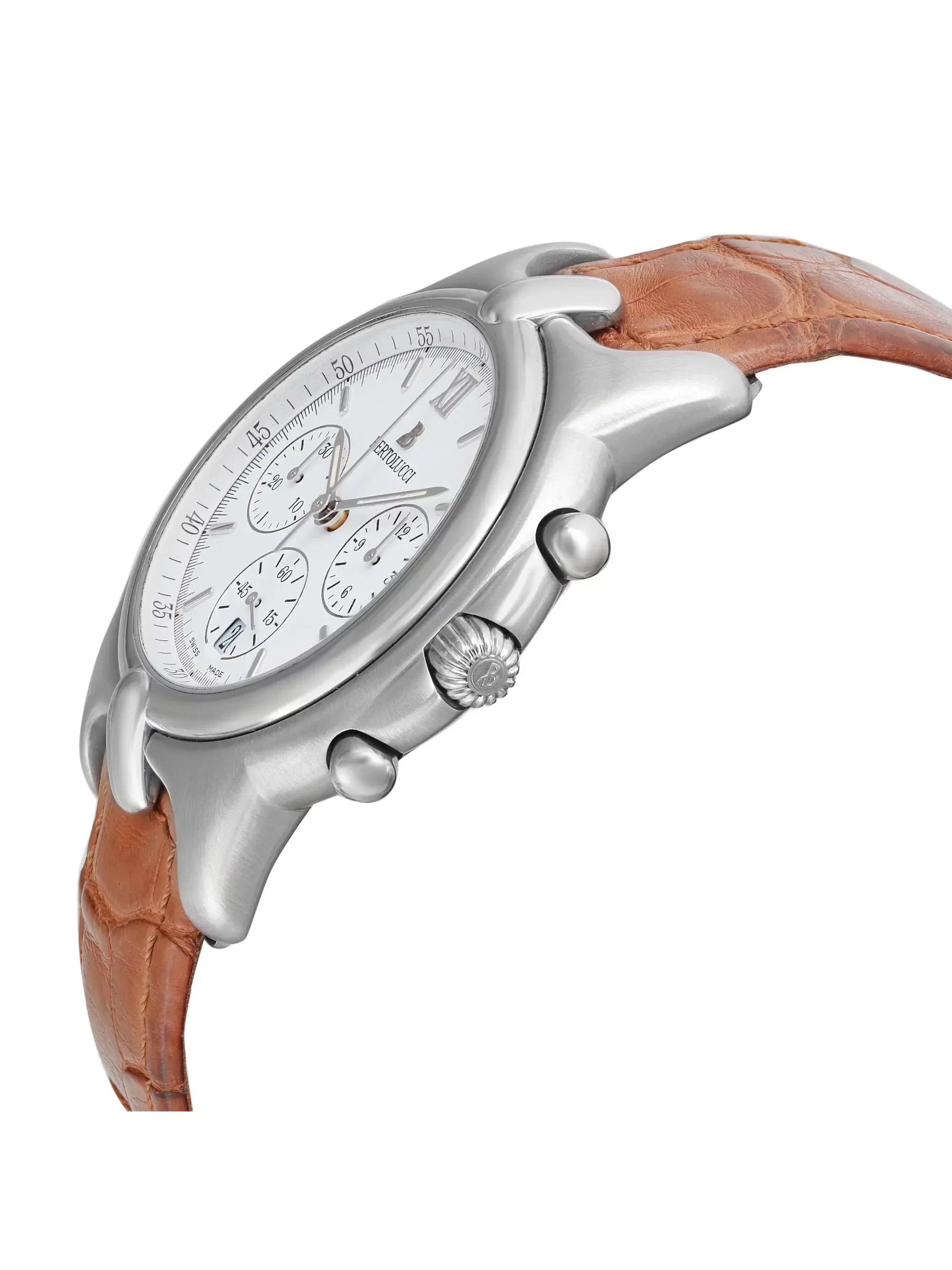 Bertolucci Pulchra Chronograph Steel White Dial Quartz Mens Watch 675 8050 41