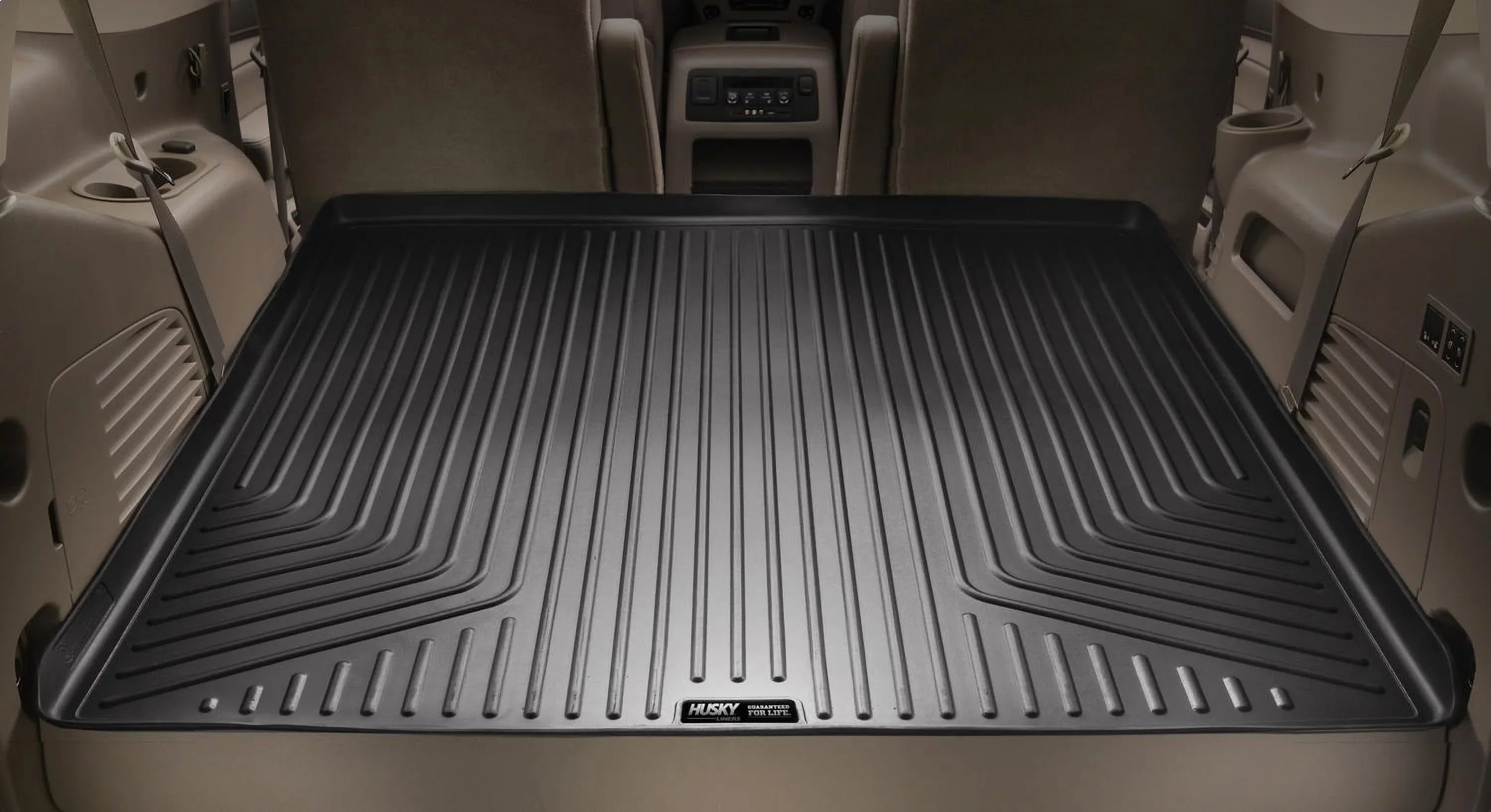 Husky by RealTruck - 28221 Compatible with 2015-19 Cadillac Escalade ESV, 2015-19 Chevrolet Suburban, 2015-19 GMC Yukon XL Cargo Liner Behind 3rd Seat Black