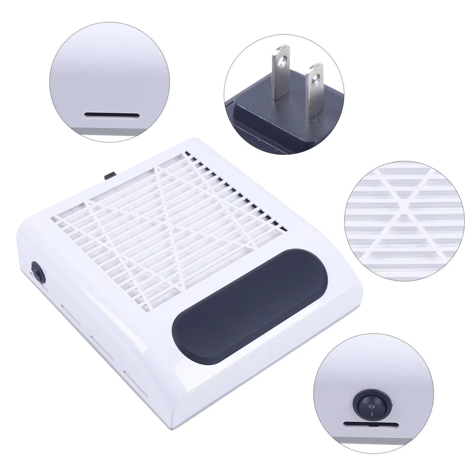 Salon Nail Dust Suction Fan Collector Manicure Vacuum Cleaner Professional Tool with Filter Comfortable Handrest Low Noise Easy Operation