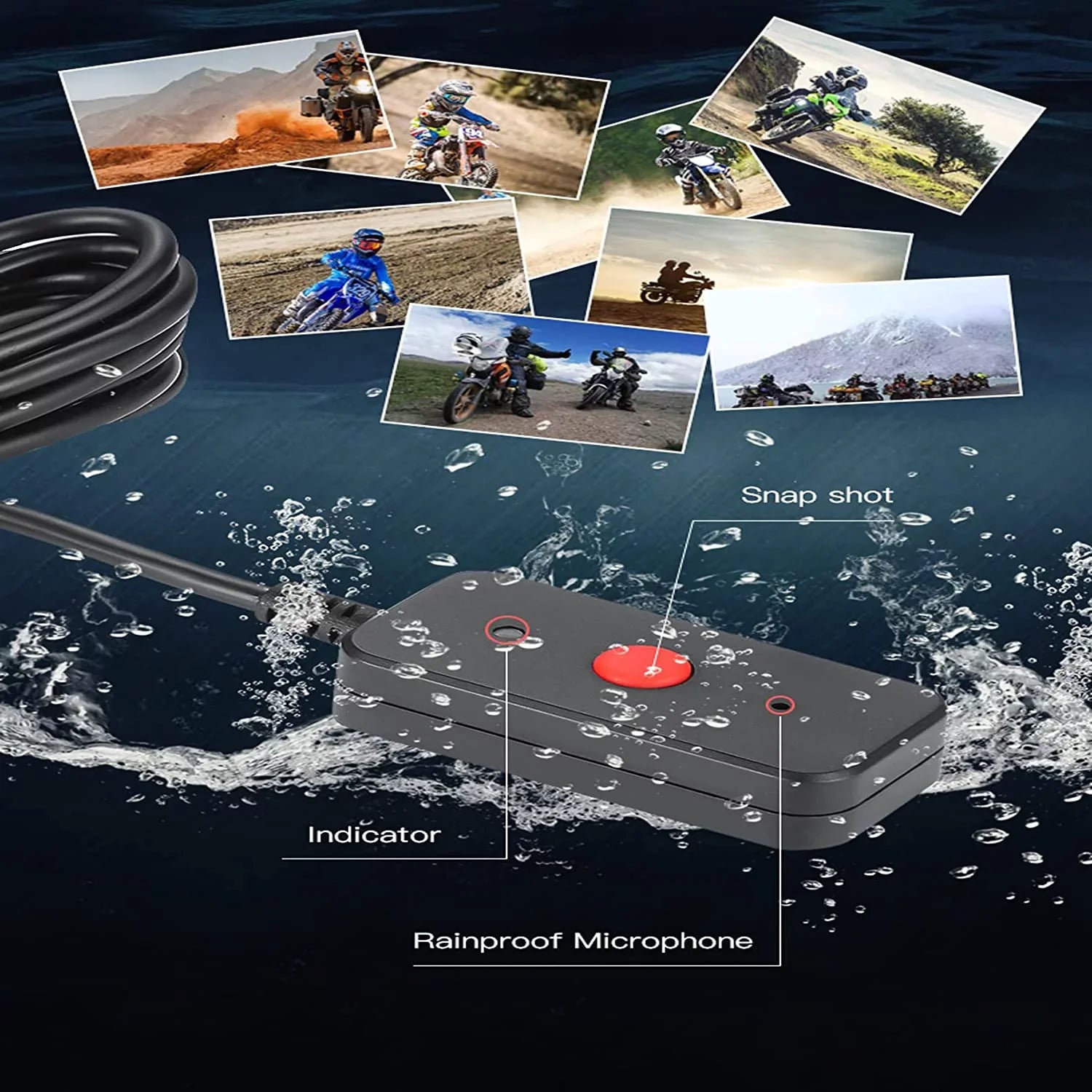 Motorcycle Dash Camera Front and Rear 1080P HD Fluid Lens 120° Wide Angle Fluid Recording Camera with Wi-Fi, GPS