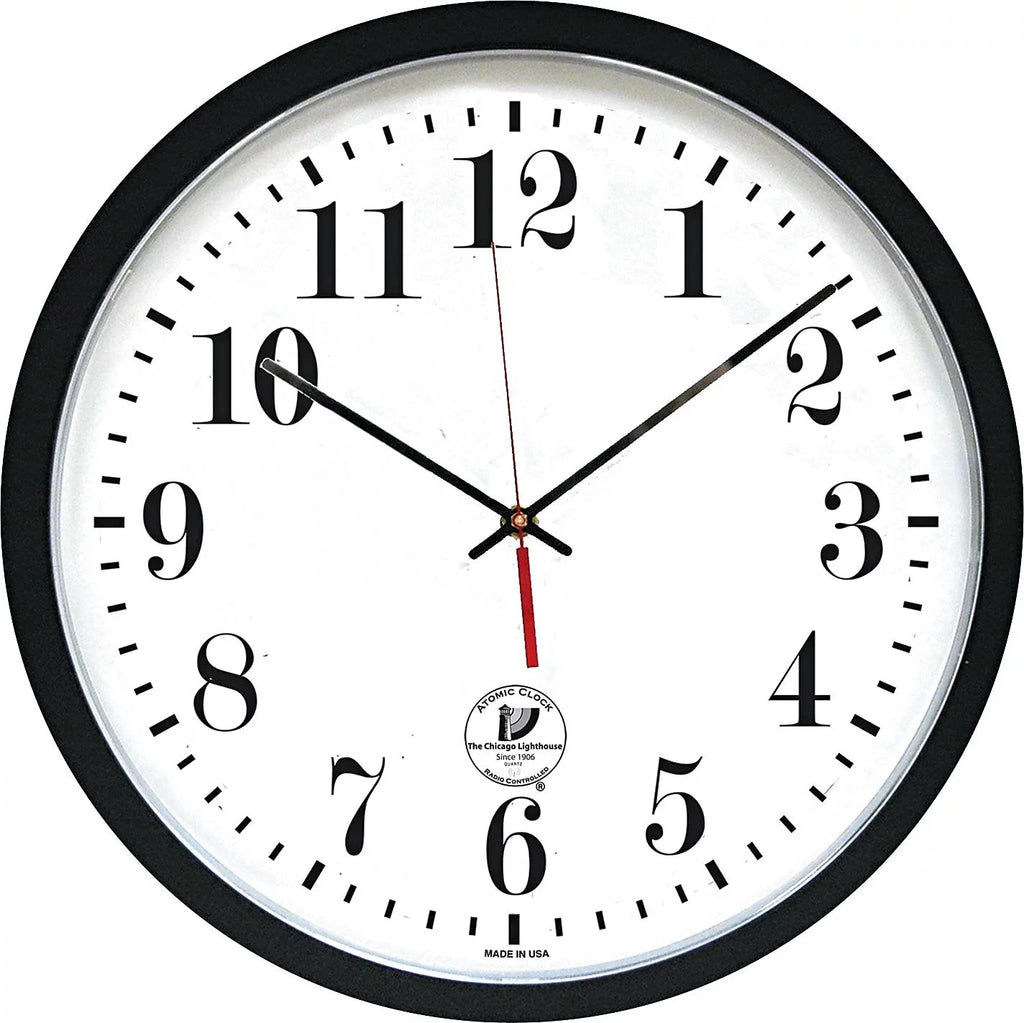Chicago Lighthouse 67403302 Black ATOMIC Contemporary Clock
