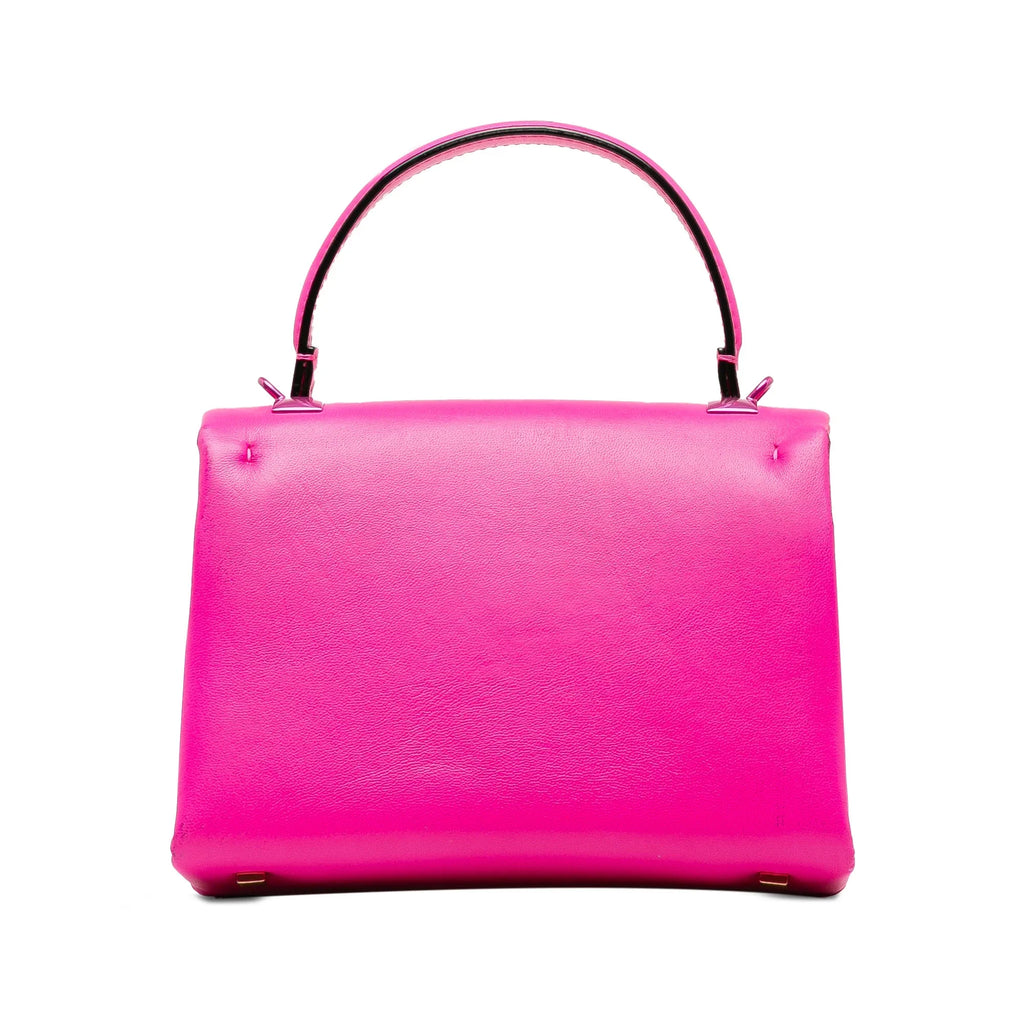 Pre-Owned Authenticated Valentino Mini One Stud Satchel Calf Leather Pink Unisex (Good)
