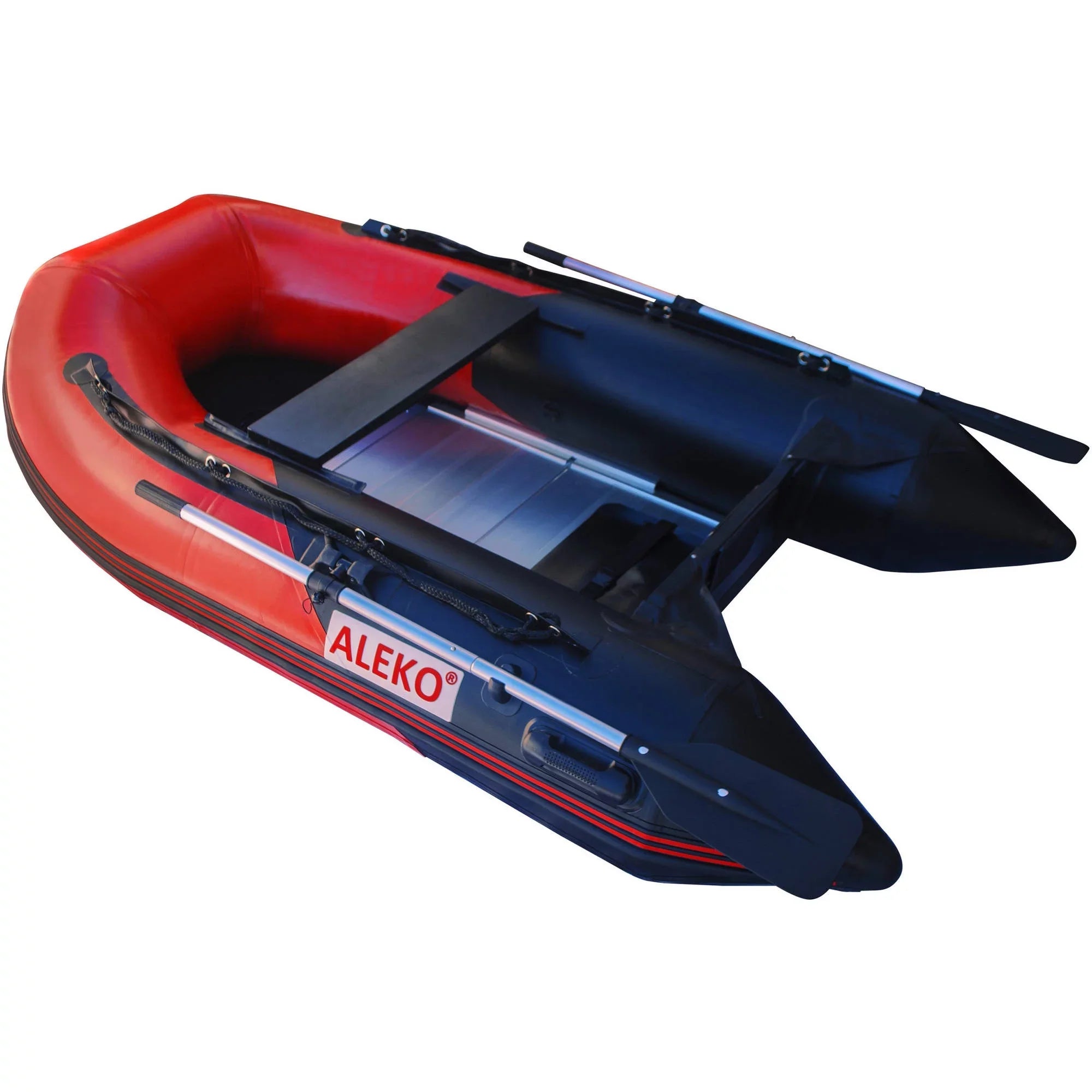 ALEKO BT250RBK Inflatable 8.4 feet 3 Person Boat with Aluminum Floor - Red and Black