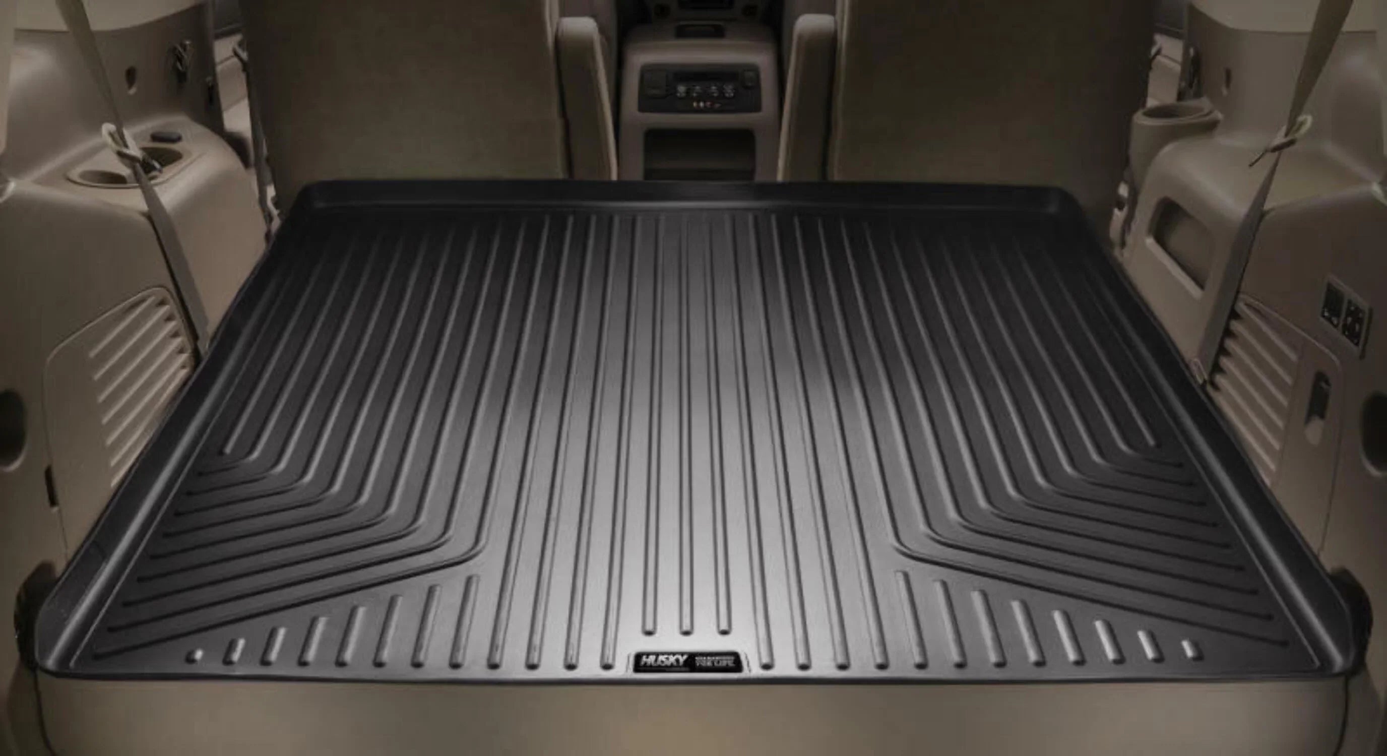 Husky by RealTruck Weatherbeater Series Cargo Liner Behind 3rd Seat Black Compatible with 11-19 Ford Explorer; behind and under upright 3rd Seat