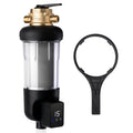 iSpring WSP500ARJ-BP Whole House Prefilter, Spin-Down Sediment Liquid Filter with Bypass, Upgraded Clear Housing, Jumbo Size, Flushable and Reusable, Monitor Auto Flushing, 4 Modes, 500 Microns