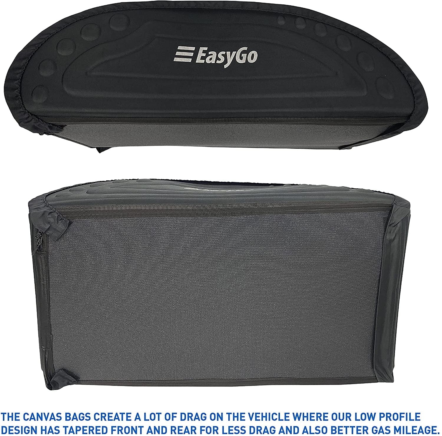 EasyGoProduct Aerodynamic Car Rooftop Cargo Carrier Bag - Soft Roof Top Luggage Bag for All Vehicles SUV with/Without Rack Hard Sides - 4 Adjustable Straps 8 Cubic Feet - Fold Flat Storage Bag