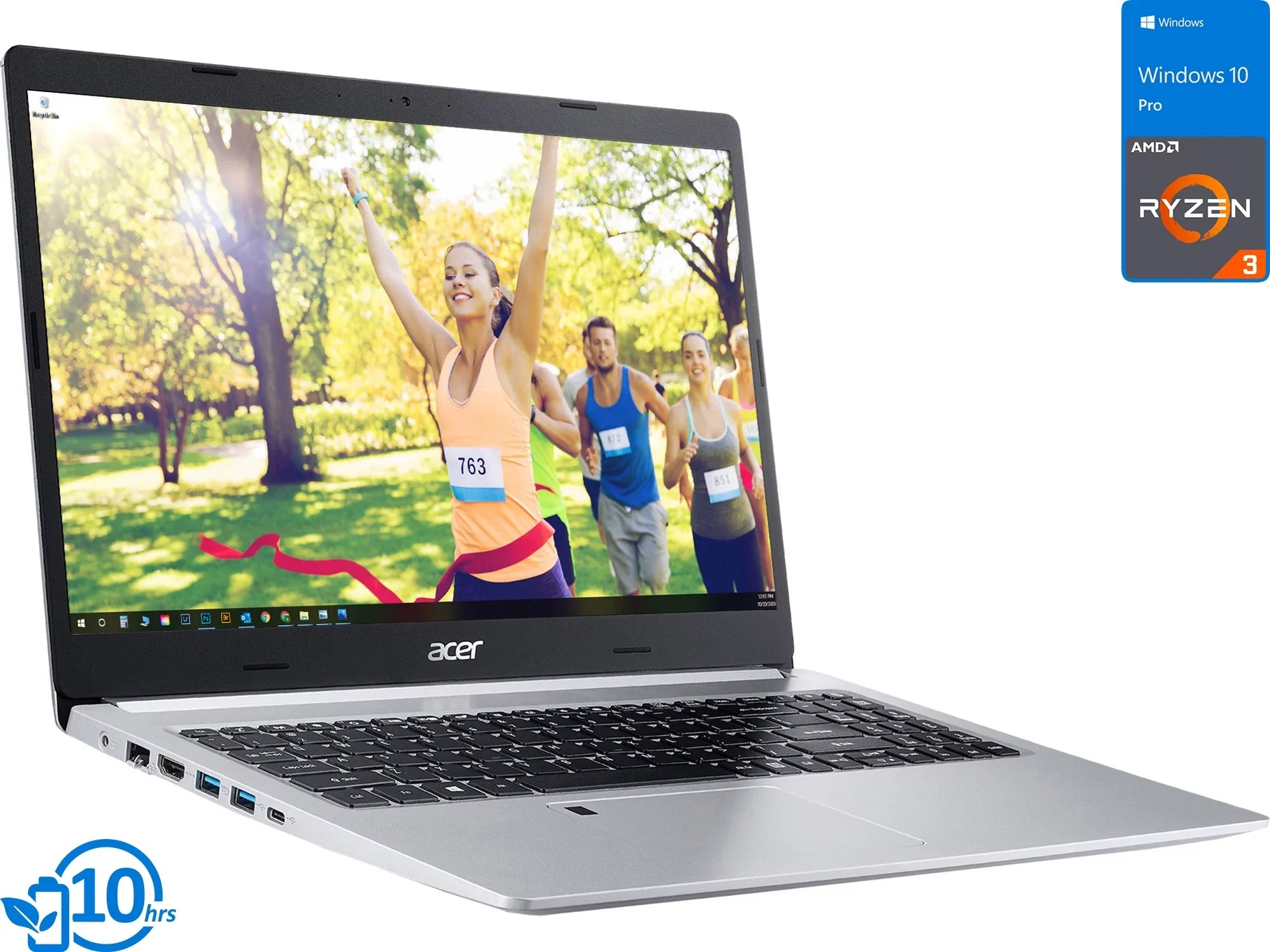 Aspire 5 Mobile pc 15.6" IPS FHD Display, Ryzen 3 3350U Upto 3.5GHz, 4GB RAM, 512GB NVMe SSD, Vega 3, HDMI, Wi-Fi, Bluetooth, Windows 10 Pro S