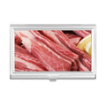 Rib Chop Raw Meat Food Texture Business Card Holder Case Pocket Box Wallet