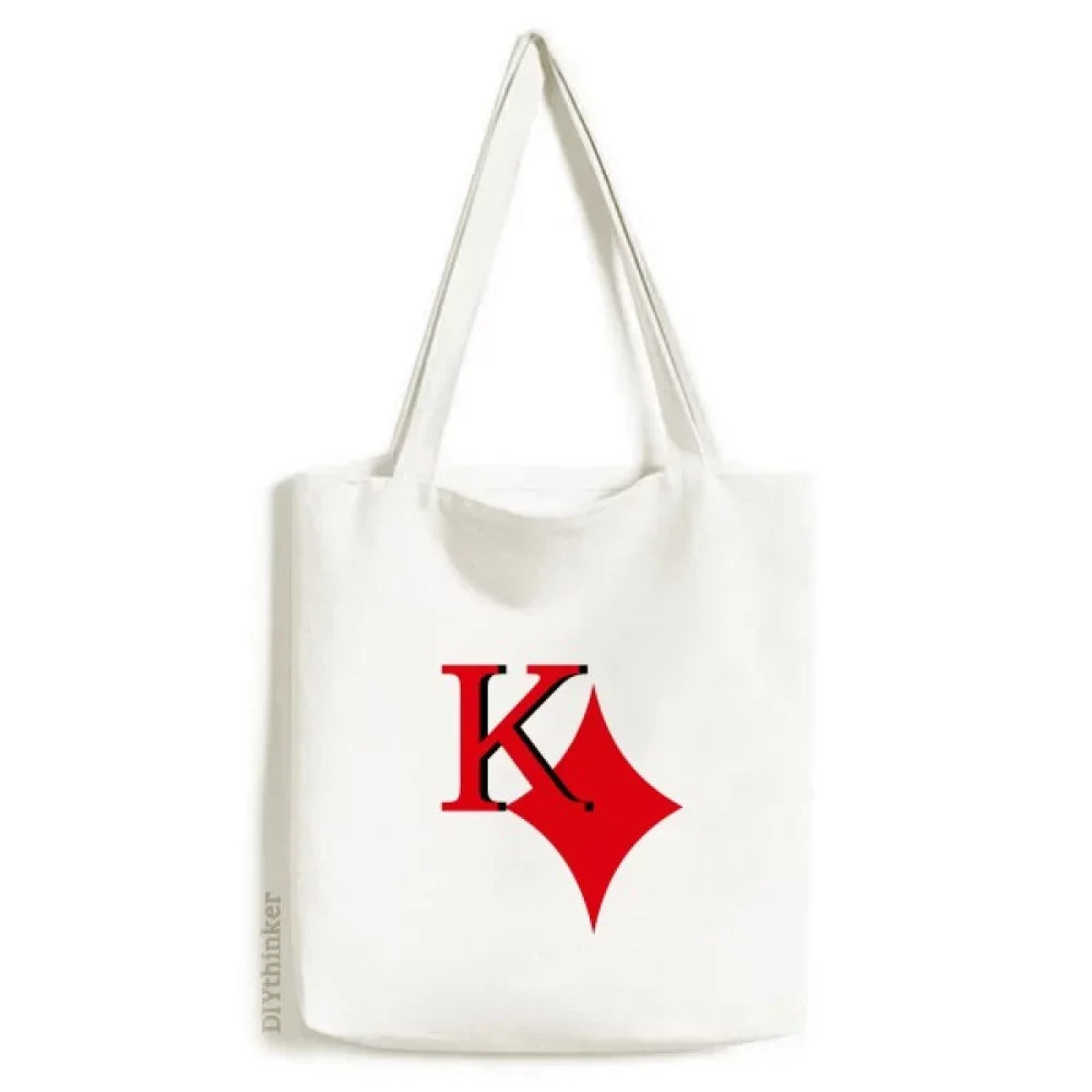 wealth king k poker tote canvas bag shopping satchel casual handbag
