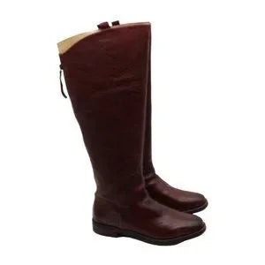 Franco Sarto Womens Burgundy Stitch Detailing Padded Meyer Almond Toe Block Heel(Size 9 US)