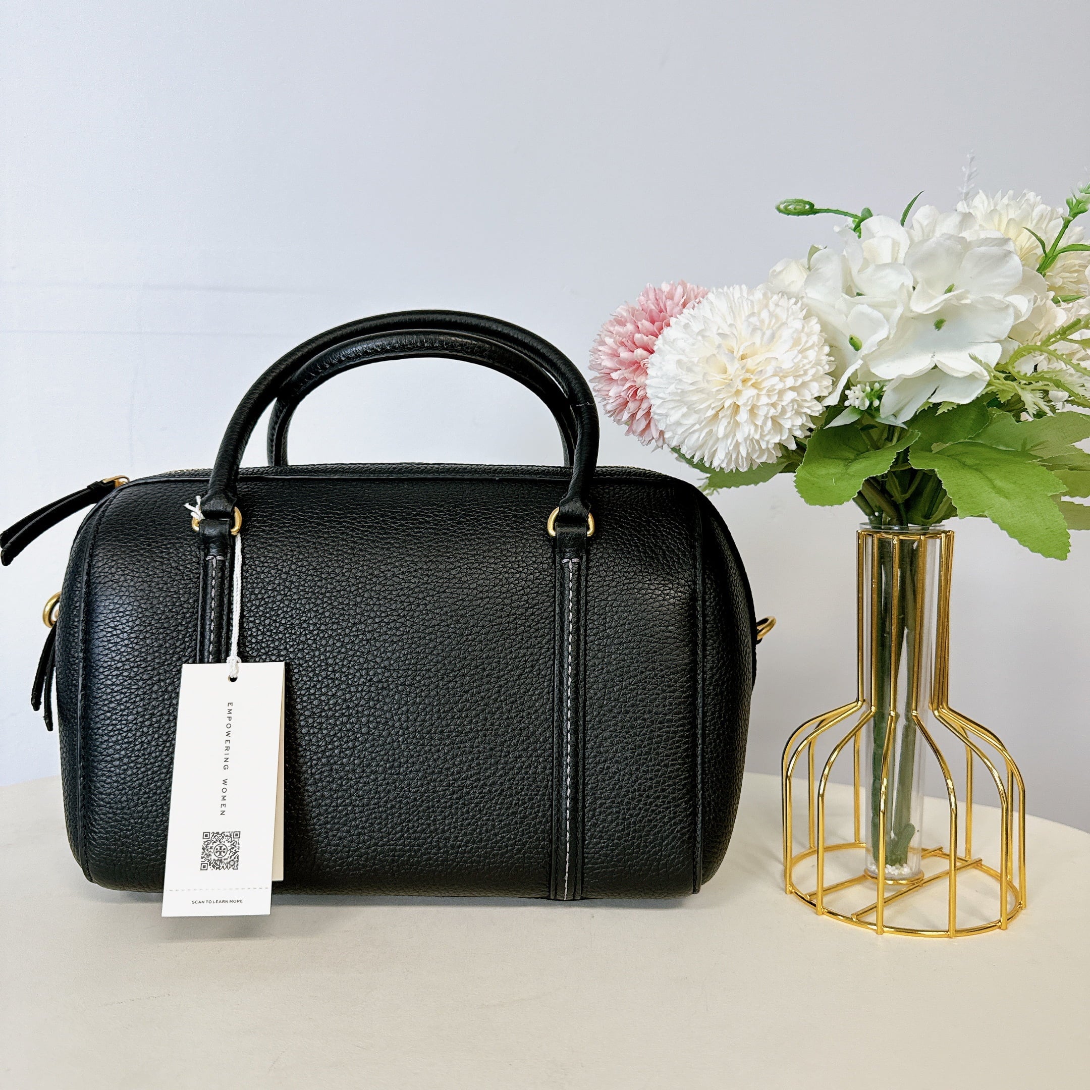 Tory Burch 141955 THEA SMALL WEB SATCHEL IN BLACK