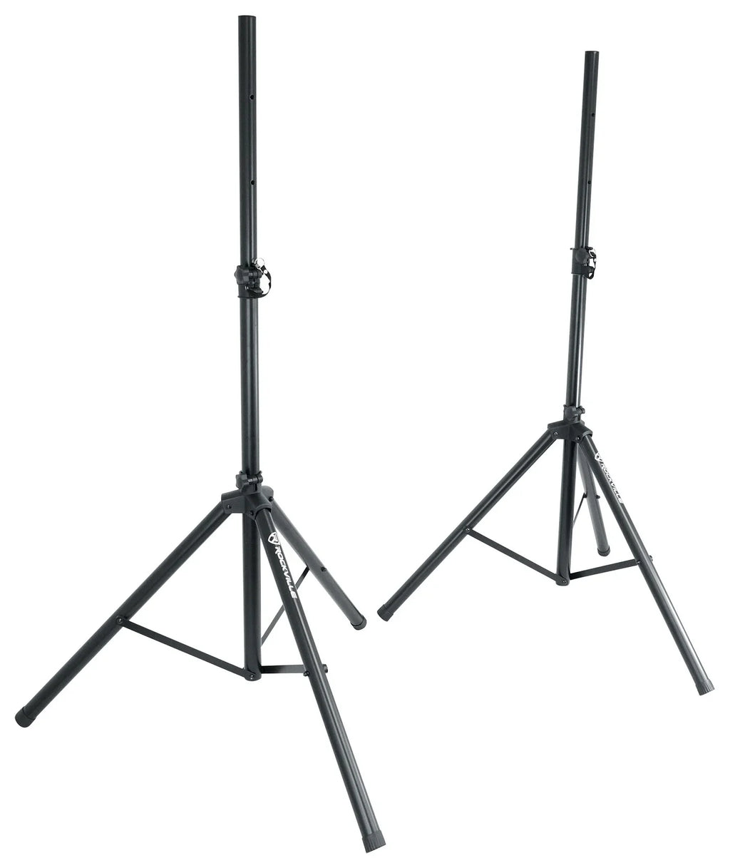 Rockville 2) 15" Battery Powered Speakers+Stands+Mics For Backyard Movie Theater