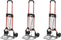 Personal 160Lb Capacity MCI Folding Steel Luggage Hand Truck Cart W/Telescoping Handle, Silver/Black (3 Pack)