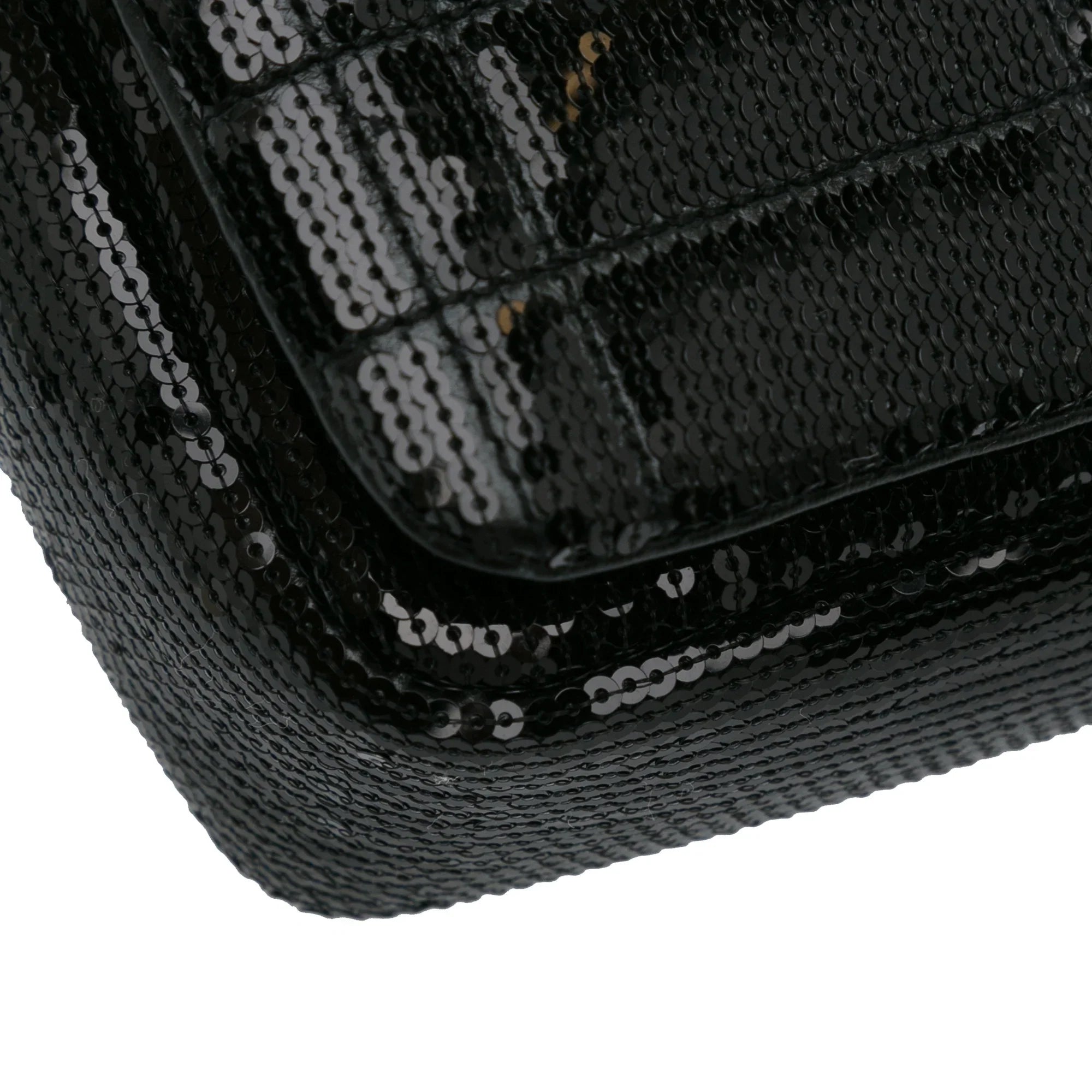 Pre-Owned Authenticated Burberry Small Sequin Lola Bag Calf Leather Black Crossbody Bag Unisex (Good)