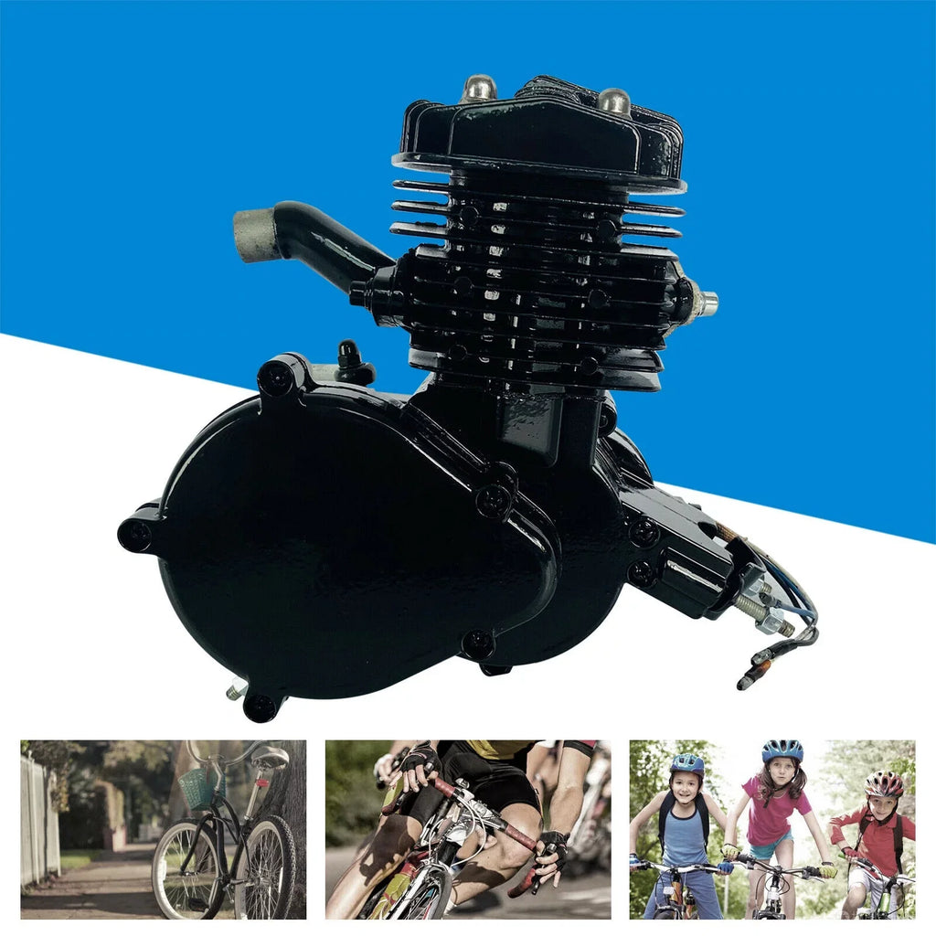 80CC 2-Stroke Petrol Gas Motor Engine Bike Single Cylinder Air-cooled Engine Pull Start for Bicycle Motorized 2.94KW 6500r/min