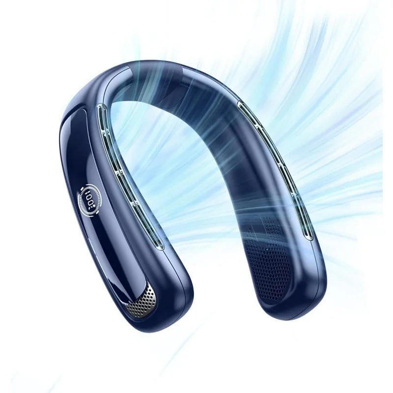 Neck Fan Personal Air Conditioner 5200mah Bladeless Cooling Neck Fan Portable Rechargeable That Blow Cold Air Neck Cooler Wearable Fan Around Your Neck For Men Women Travel Essentials