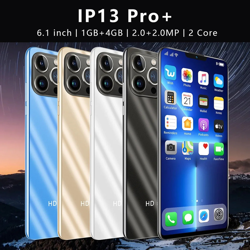 6.1-inch HD+ Ram1Gb+Rom4Gb IP13 Pro Max dual SIM 3G smartphone 2800mAh face unlock Android phone Blue