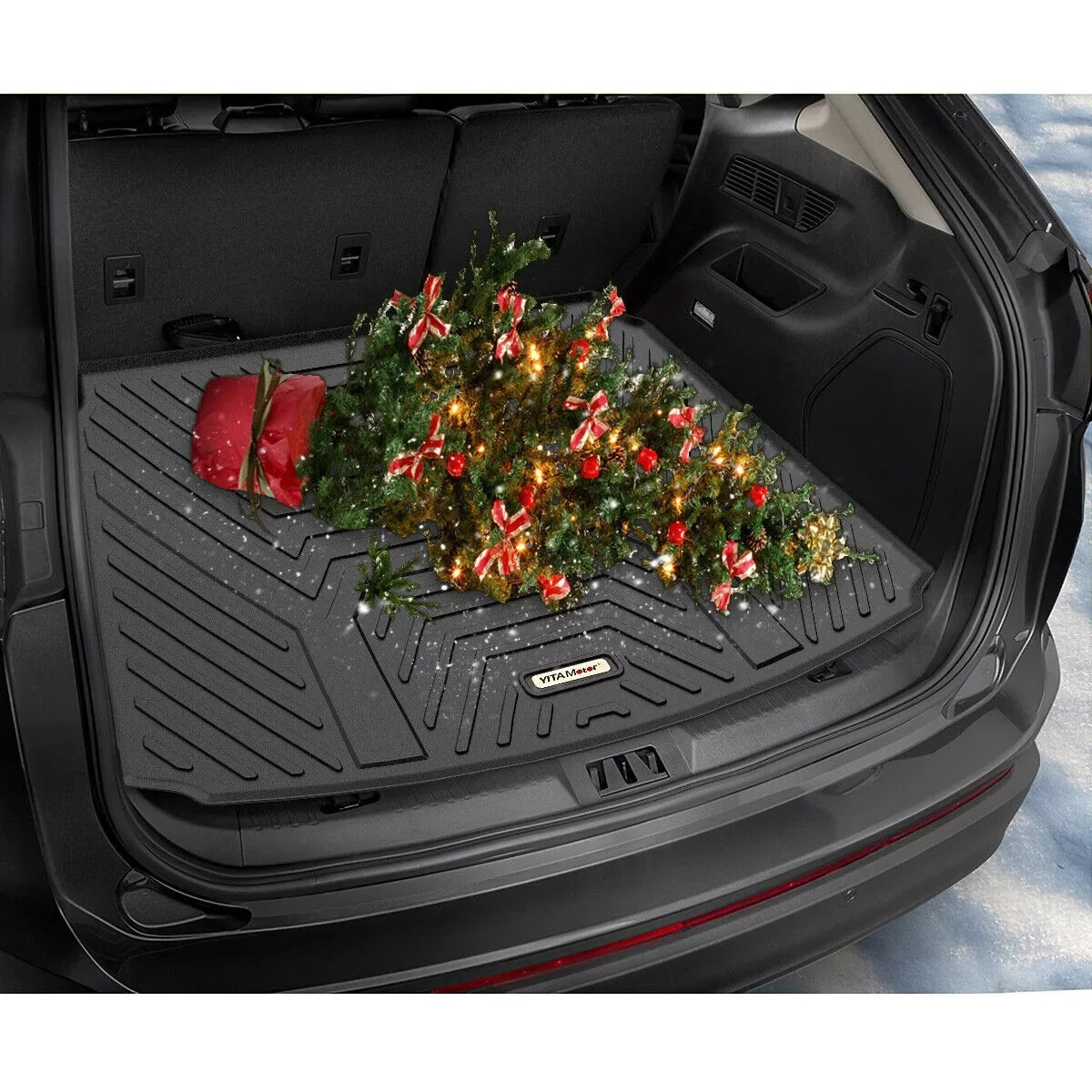 Ledkingdomus Floor Mats for 2020-2023 Tesla Model Y Rear Trunk Mat All Weather Black