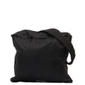 Pre-Owned Prada Triangle Plate Shoulder Bag Black Nylon Leather Women's PRADA (Fair)