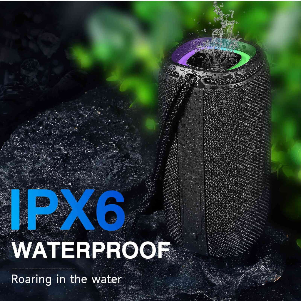 UrbanX X808 Bluetooth Speaker, IPX5 Fluid Speakers 360° HD Surround Sound with Punchy Bass, True Wireless Pairing, BT5.3, Portable Speaker for Nokia 3.1 - Black