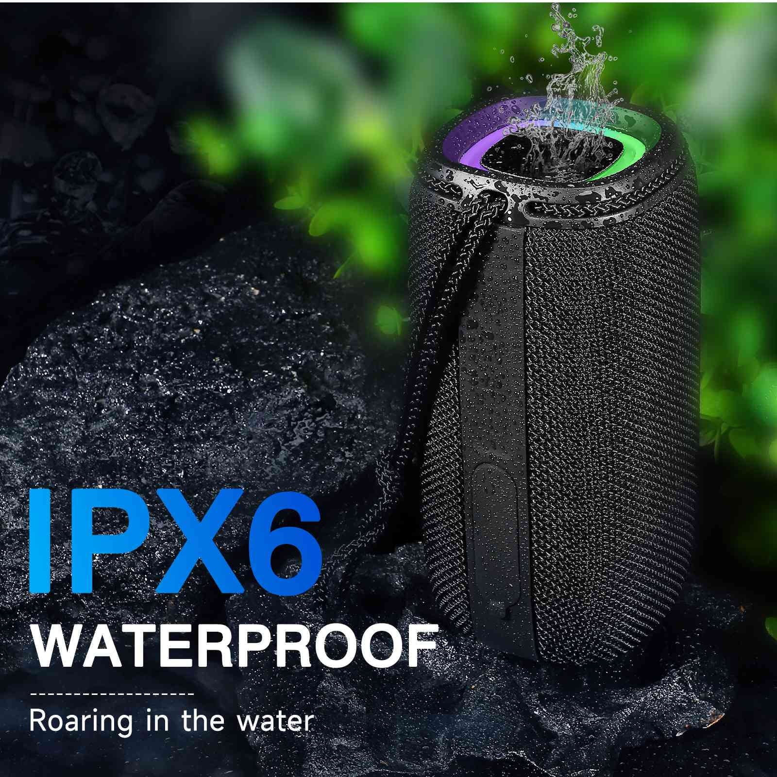 UrbanX X808 Bluetooth Speaker, IPX5 Fluid Speakers 360° HD Surround Sound with Punchy Bass, True Wireless Pairing, BT5.3, Portable Speaker for Nokia 3.1 - Black