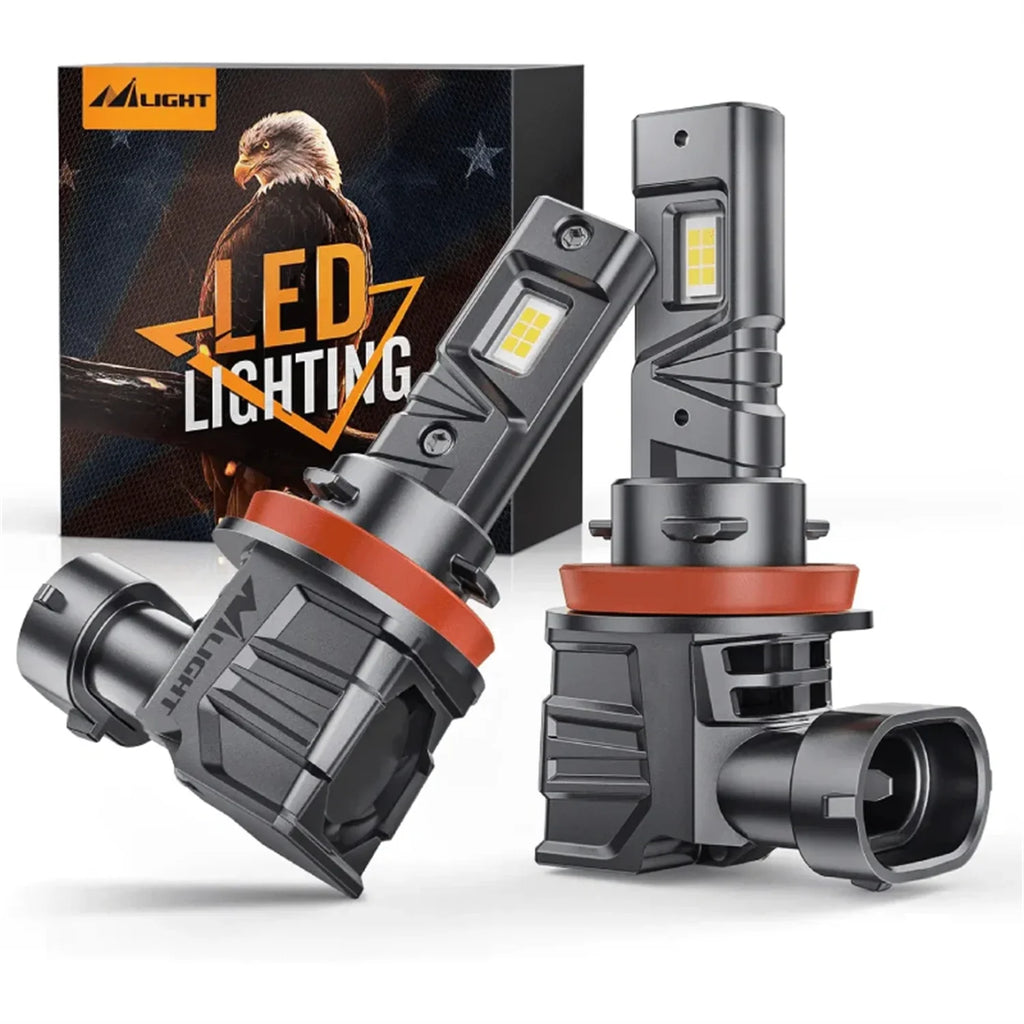 Nilight H11/H9/H8 LED Headlight Bulbs ES1 Series 80W 16000LM 6000K IP67 | 2 BULBS