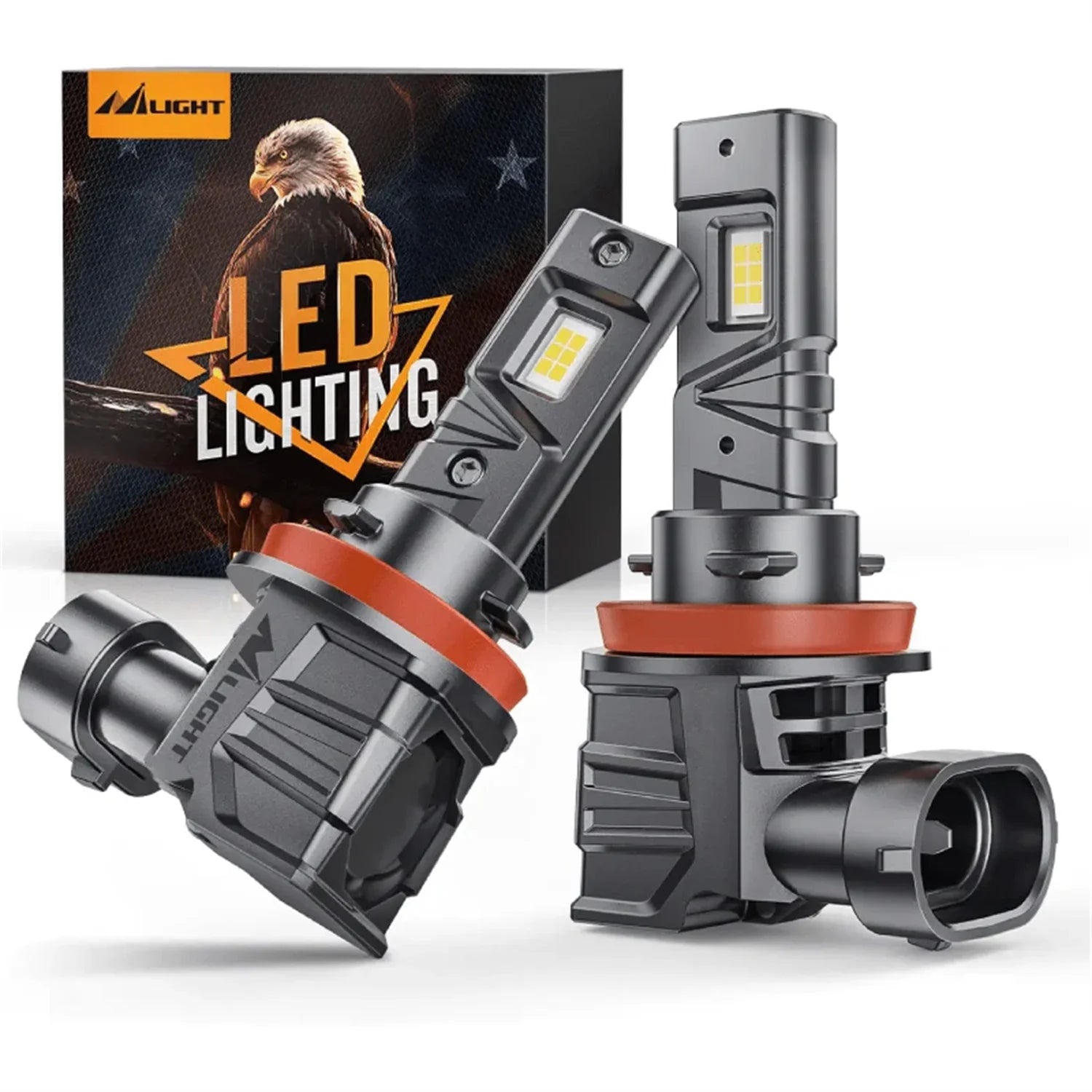 Nilight H11/H9/H8 LED Headlight Bulbs ES1 Series 80W 16000LM 6000K IP67 | 2 BULBS