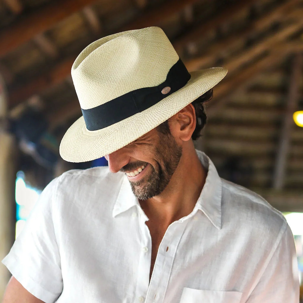 Panama Jack Premium Safari Straw Hat - Handwoven, Lightweight & Breathable, 2 5/8" Brim (X-Large)