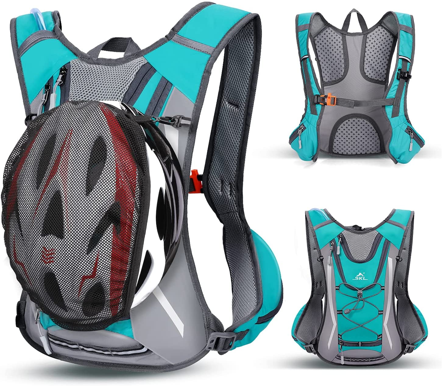 SKL Hydration Pack Hydration Backpack Vest with Fluid Bladder 2L, Daypack Insulated Adjustable Fluid Backpack Lightweight Fits Men Women for Running Cycling Biking Hiking Climbing,Green
