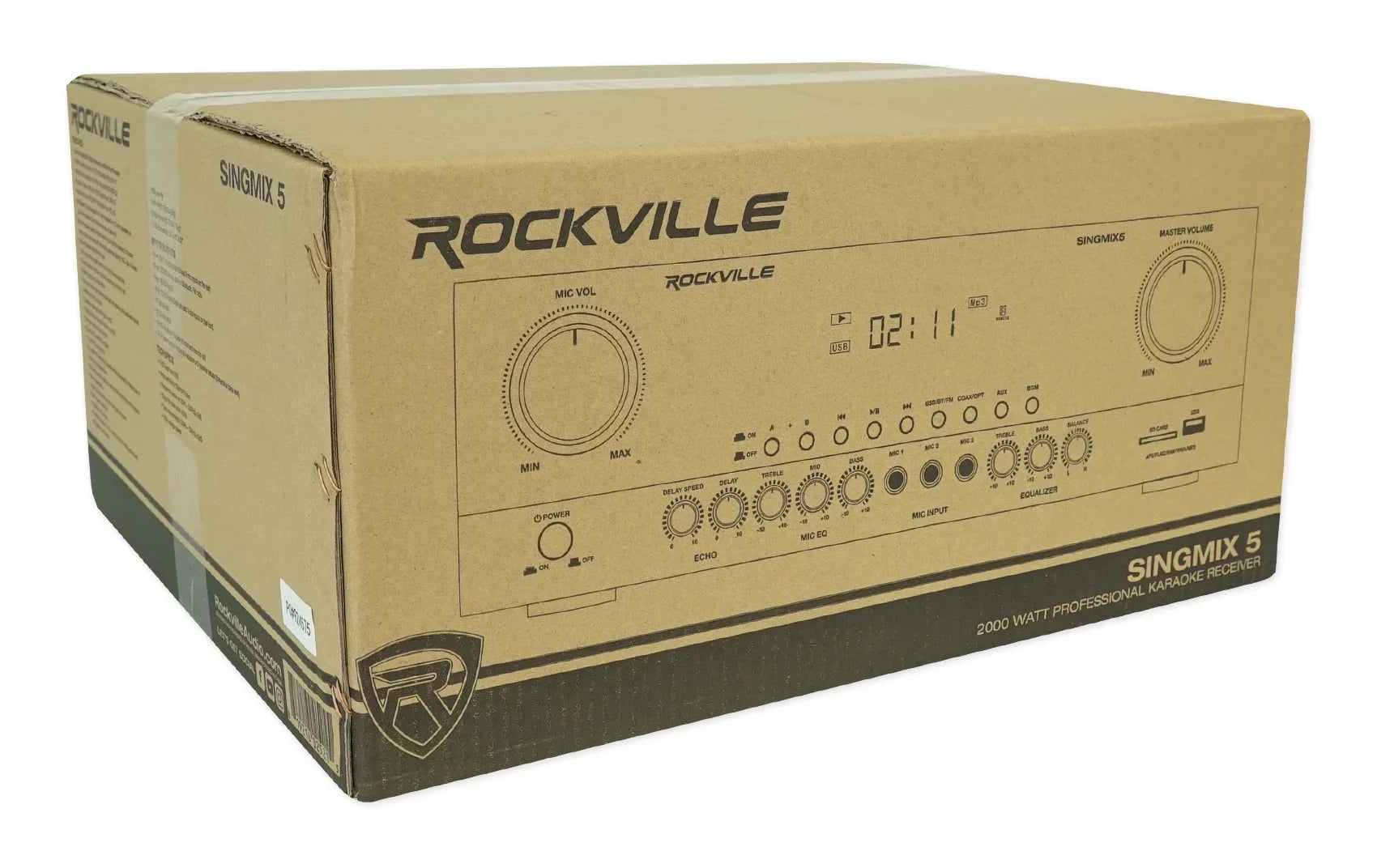 Rockville SINGMIX 5 2000w Bluetooth Home Receiver Mixer+(2) Black Tower Speakers
