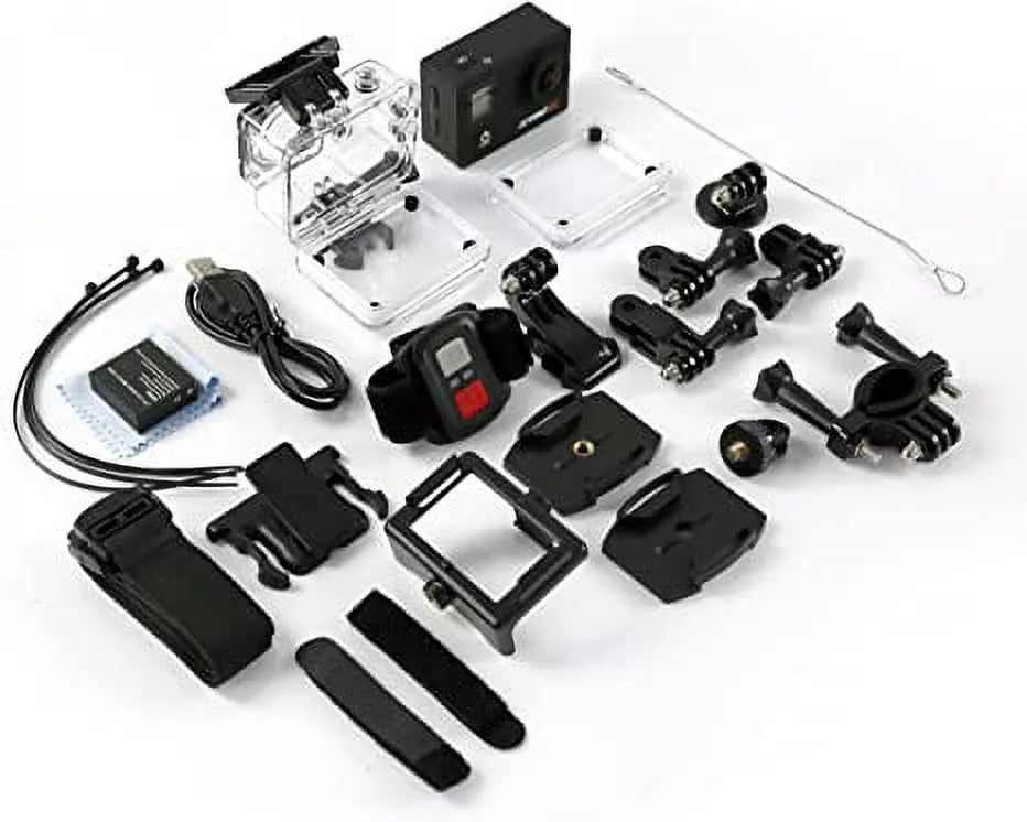 SereneLife 4K Ultra HD Wi-Fi Pro Sport Action Camera - 1080p UHD Mini Digital Video Camcorder Kit