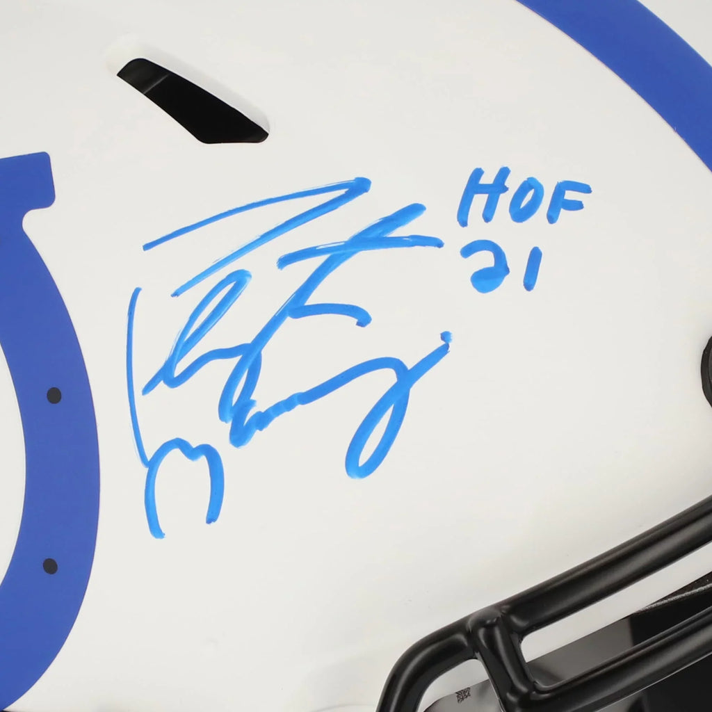Peyton Manning Indianapolis Colts Autographed Riddell Lunar Eclipse Alternate Speed Authentic Helmet with "HOF 21" Inscription - Fanatics Authentic Certified