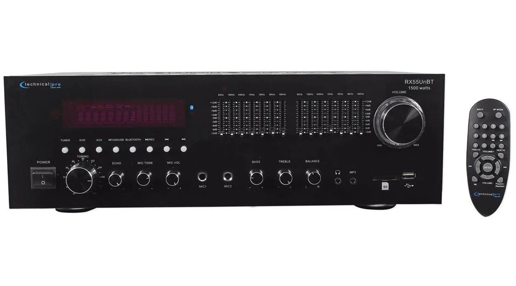 Technical Pro RX55URIBT Home Theater Bluetooth Receiver+(2) 8" Ceiling Speakers