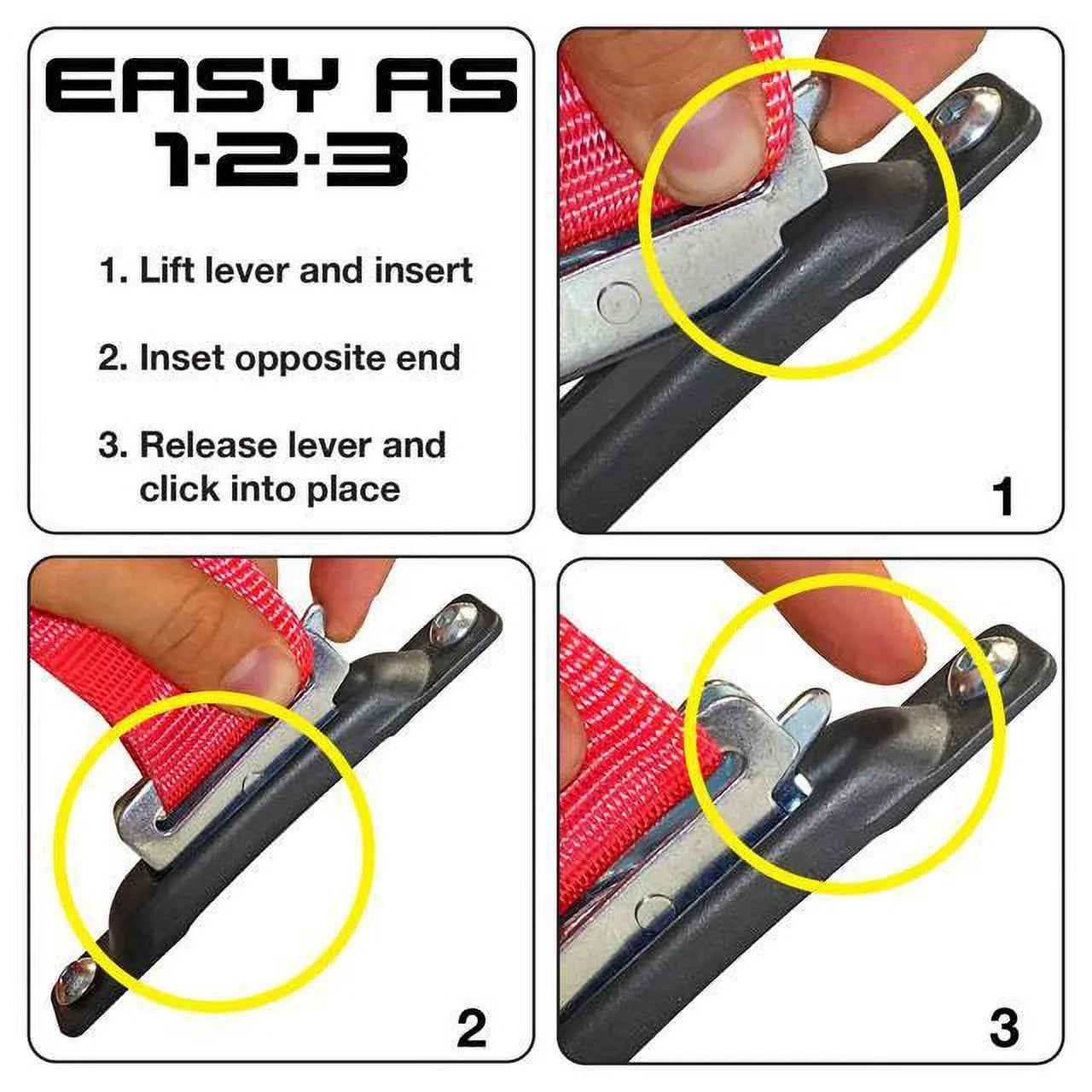 SNAP-LOC E-Track Single Truck Trailer 6-Pack Tie-Down Anchor Kit with 2 in x 16 ft Ratchet Straps 4,400 lb