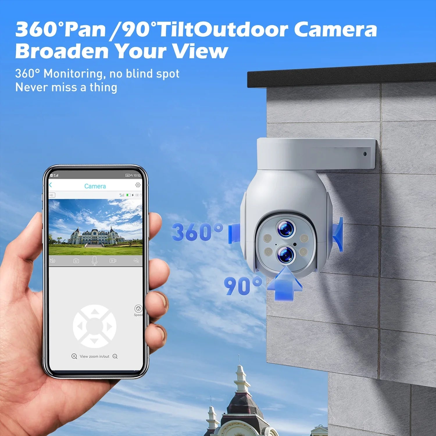 TOGUARD SC22 2K/3MP WiFi Outdoor Security Camera with 10X Hybrid Zoom Wireless Dome Surveillance