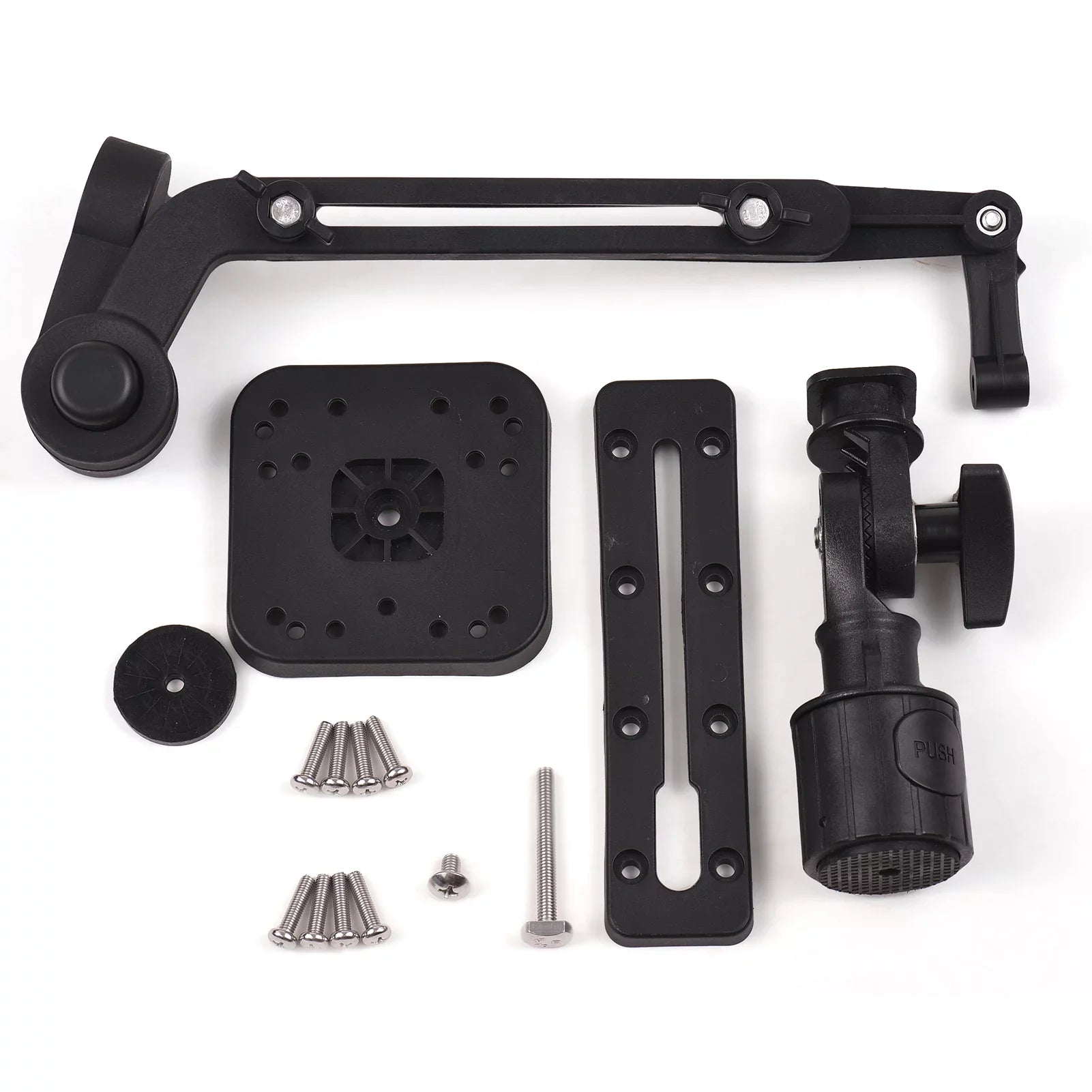 Tomshoo Tough Kayak Boat Transducer Mounting Arm, Fish Finder Mount Base Adapter, 360 Degree Swivel