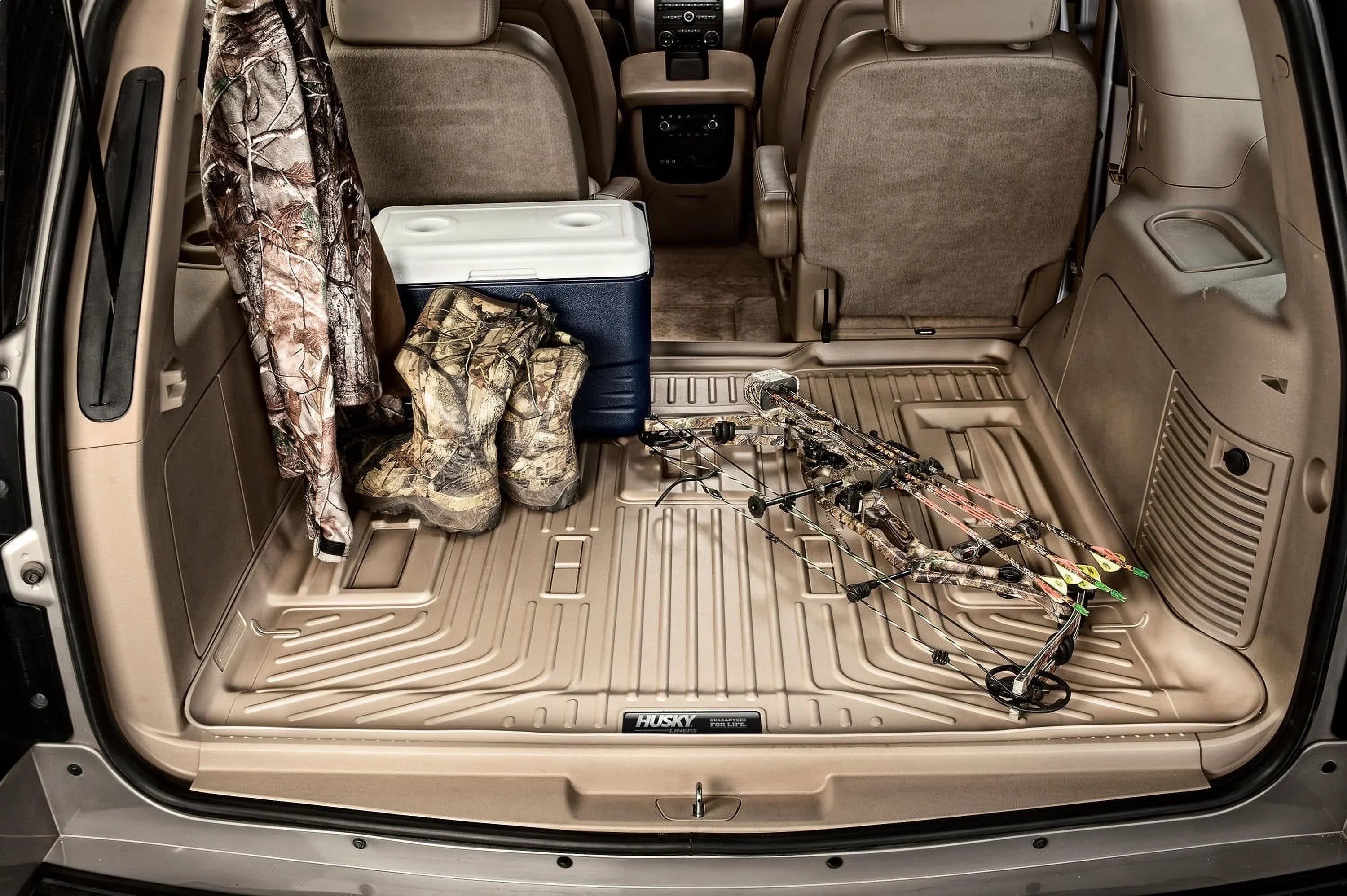 Husky by RealTruck - 28221 Compatible with 2015-19 Cadillac Escalade ESV, 2015-19 Chevrolet Suburban, 2015-19 GMC Yukon XL Cargo Liner Behind 3rd Seat Black