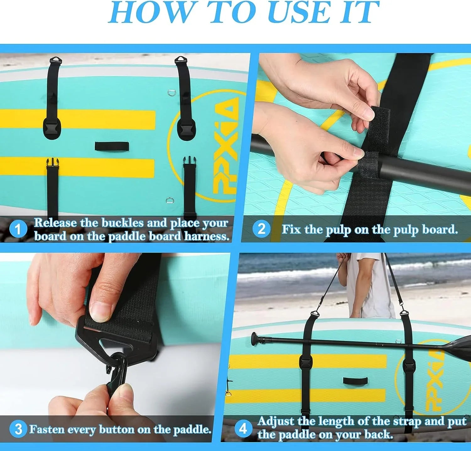 Paddle Board Carry Strap, Adjustable SUP Carrying Strap Boards, Paddle Board Accessories for Women and Men for Paddleboards, Surfboards, Longboards, Canoe and Kayaks