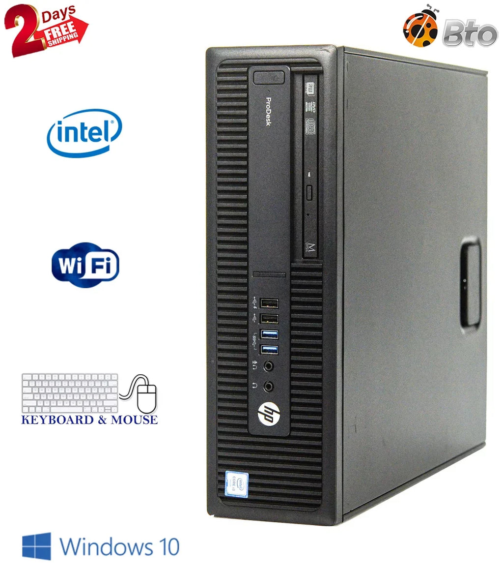 Pre-Owned 600 G2 Desktop Computer Pentium G4400 3.3GHz CPU 8GB Ram, 120GB SSD, 1TB HDD, Keyboard & Mouse, WiFi, DVD, Win10 Pro PC (Refurbished)