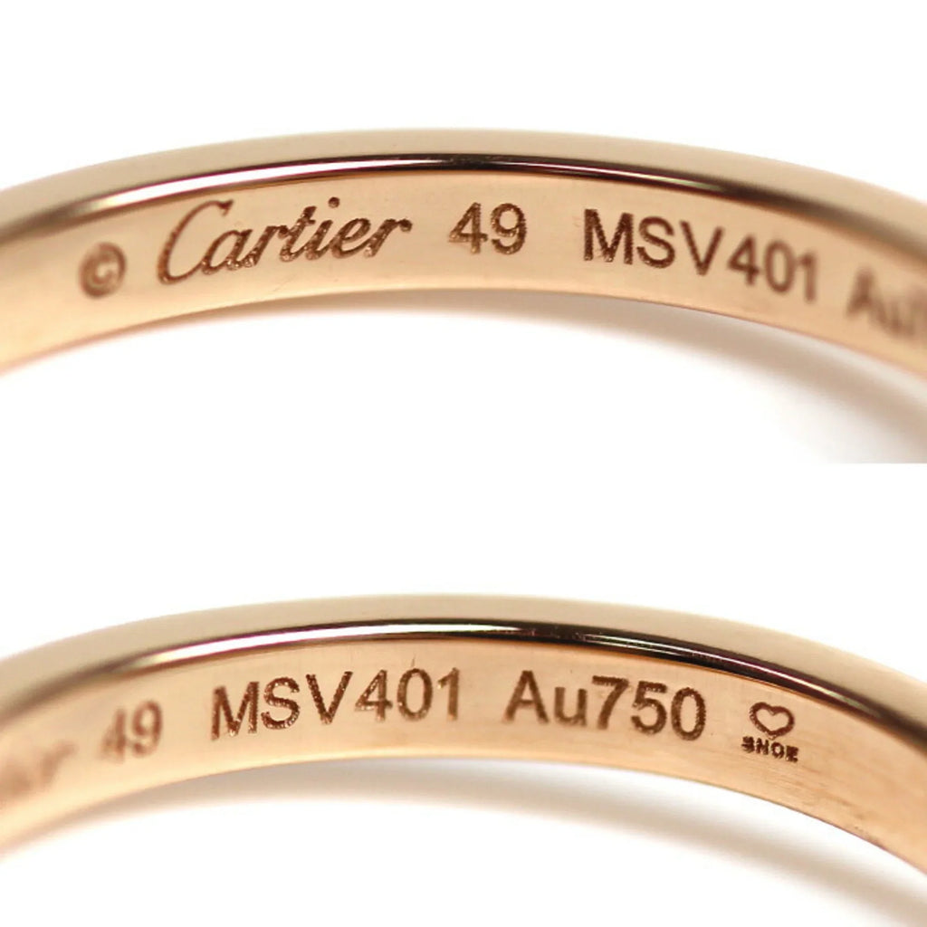 Pre-Owned CARTIER K18PG Pink Gold Ballerina Curve Wedding 3PD Ring B4098649 Diamond Size 9 49 2.4g Women's (Good)