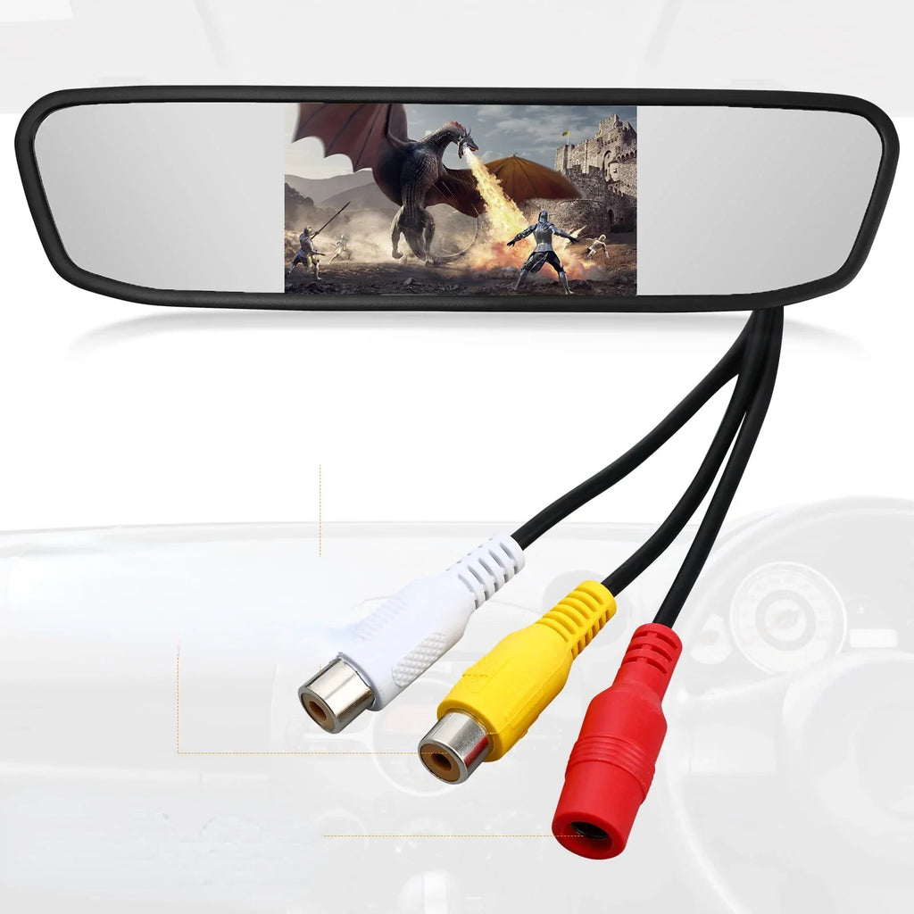 Cheefull Car Backup Driving Camera Camera 4.3" Rear View Mirror Cam Reverse Night Vision Vehicles Parking System Camera